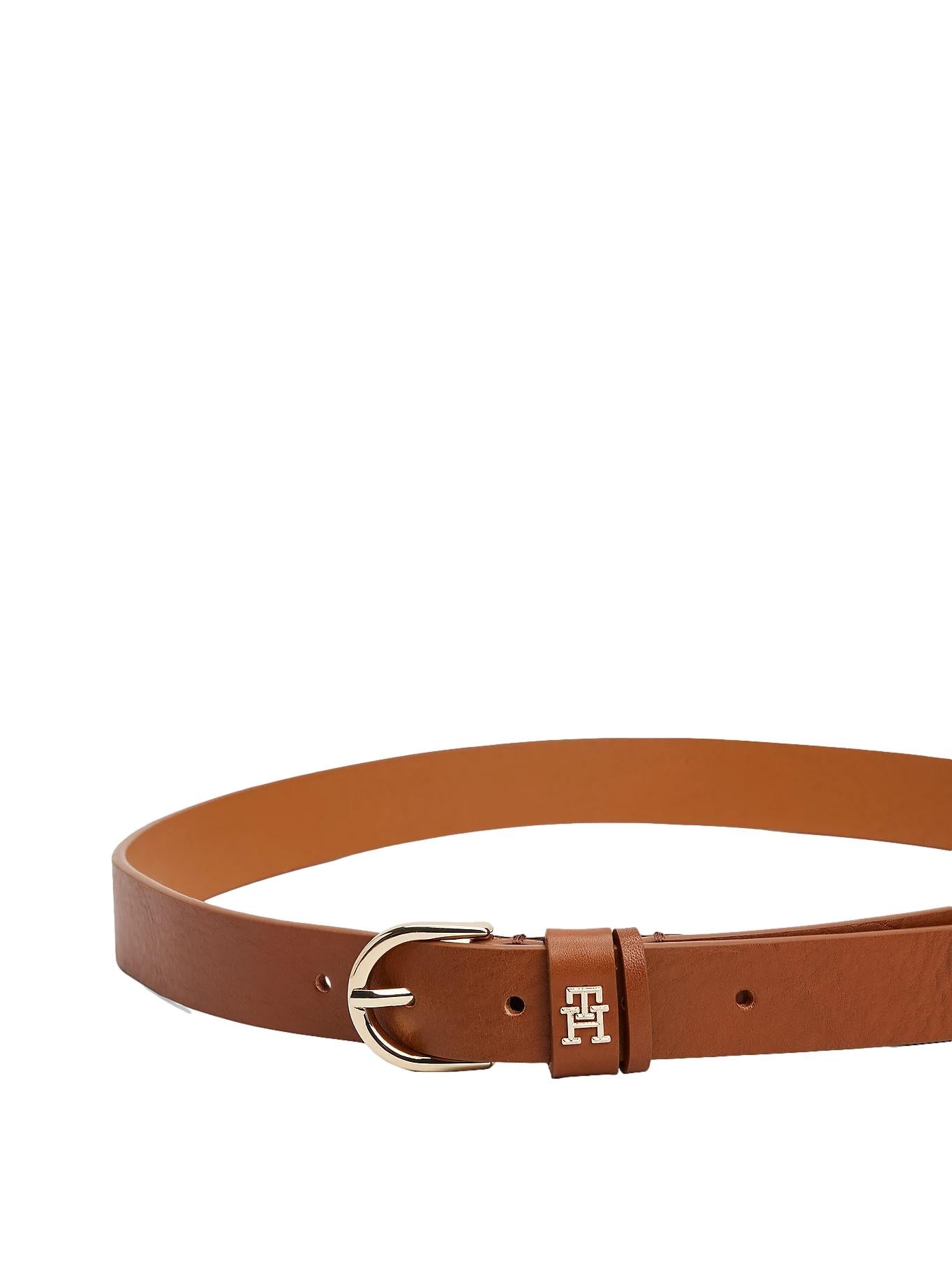 Tommy Hilfiger Essential TH Monogram Leather Belt Belte Cognac
