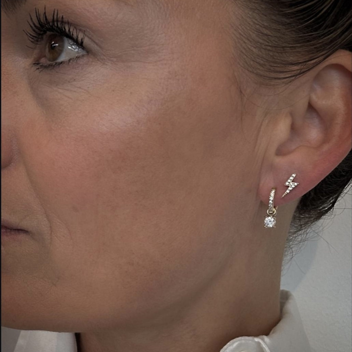 Bud to Rose Crown Ice Hoop Øredobber Gull - chrismoa.no