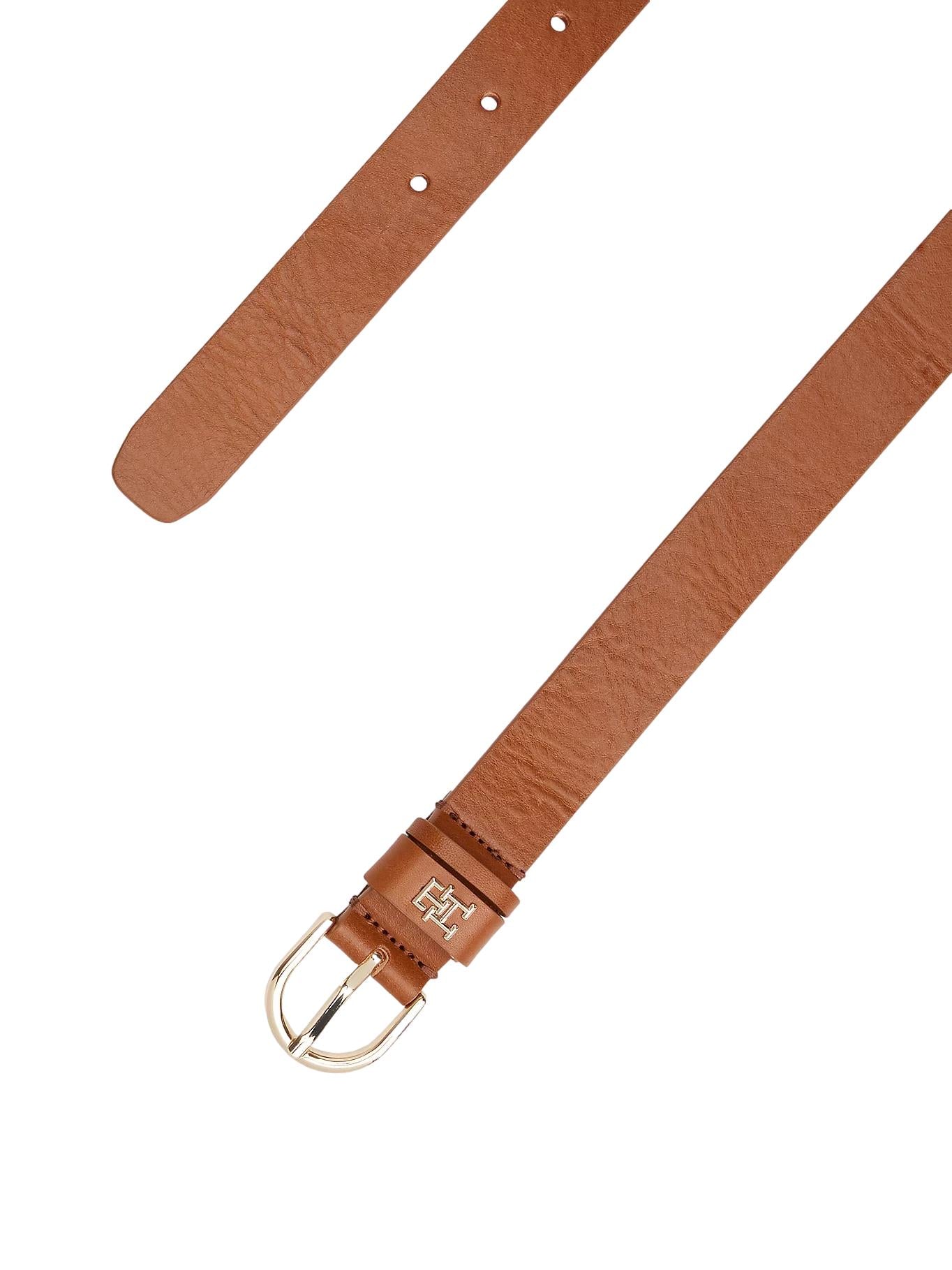 Tommy Hilfiger Essential TH Monogram Leather Belt Belte Cognac