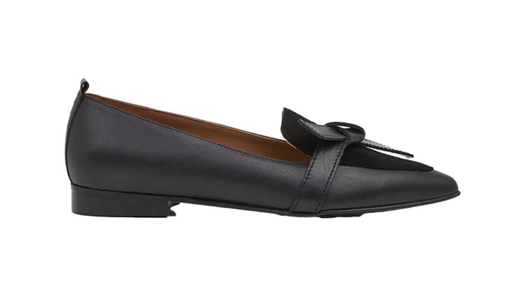 Flattered Ally Leather/Suede Black Sko Sort - chrismoa.no