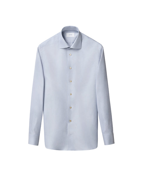 Eton Semi Solid Signature Twill Shirt Skjorte Lyseblå - chrismoa.no