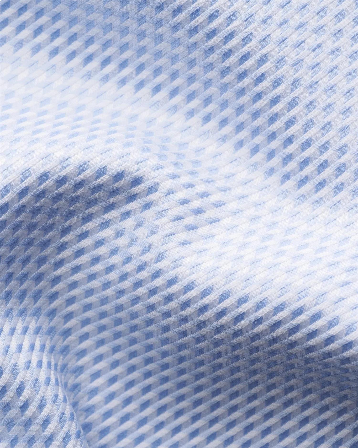 Eton Houndstooth King Twill Shirt Skjorte Light Blue - chrismoa.no