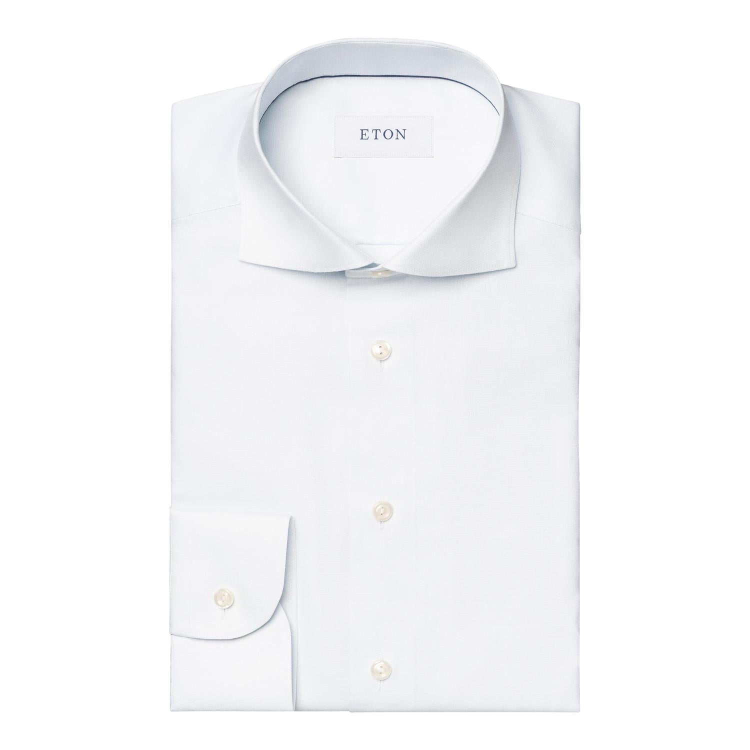 Eton Solid Wrinkle Resistant Oxford Shirt Contemporary Fit Skjorte Lyseblå - chrismoa.no