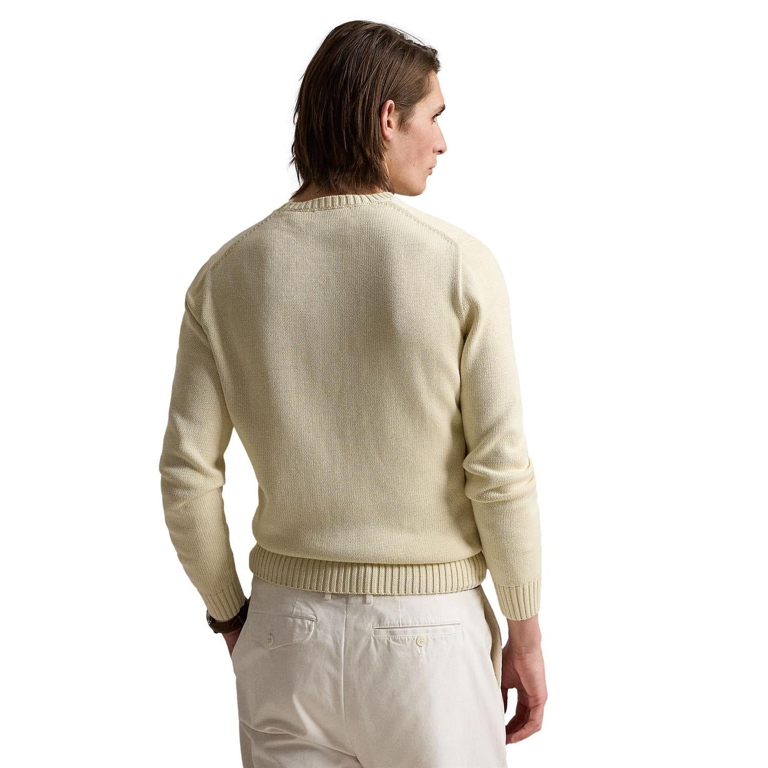 Polo Ralph Lauren Cotton Crewneck Sweater Genser Off-White