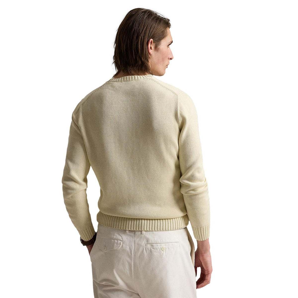Polo Ralph Lauren Cotton Crewneck Sweater Genser Off-White