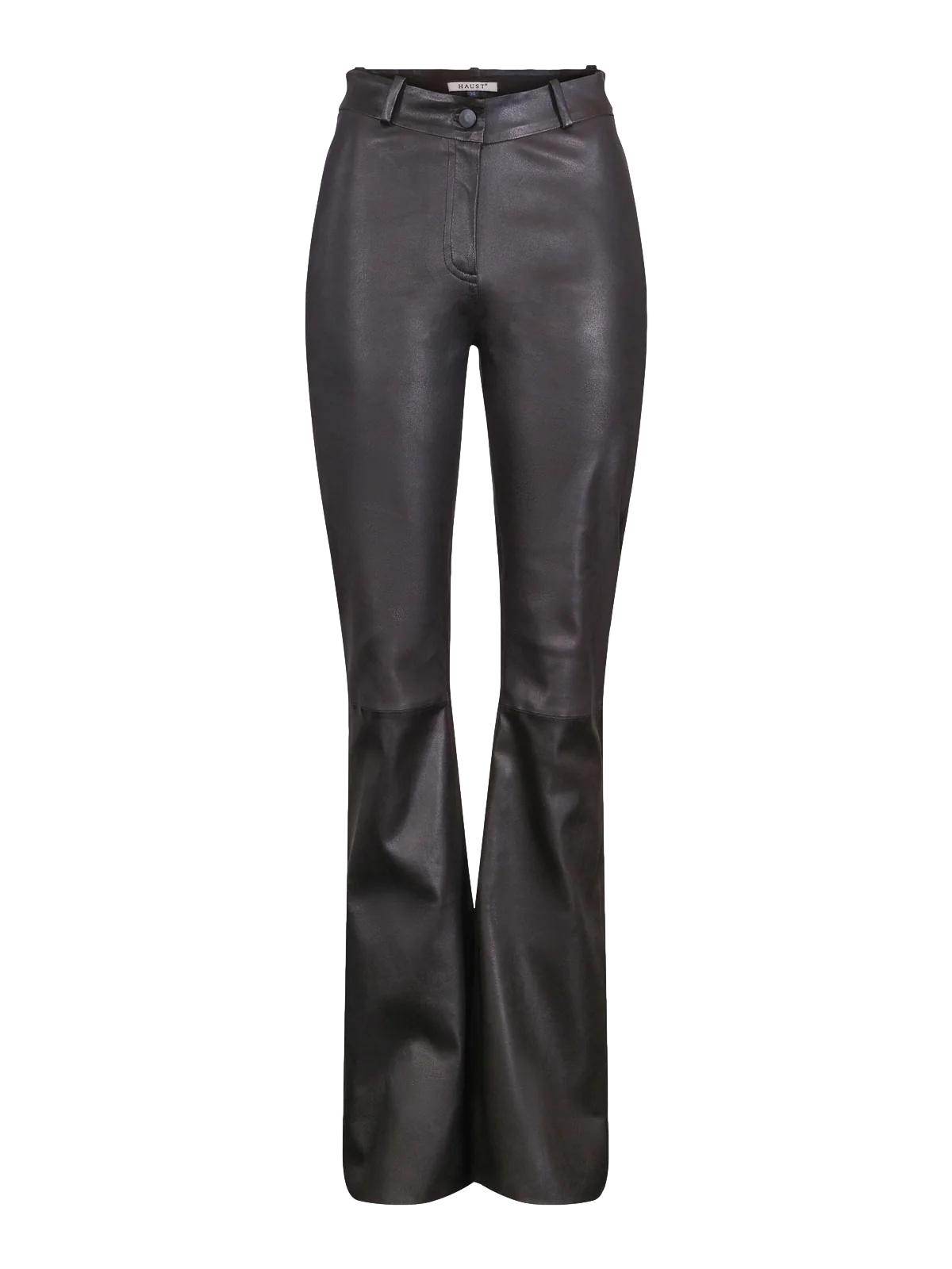 Haust Leather Stretch Bootcut Bukse Brun - chrismoa.no