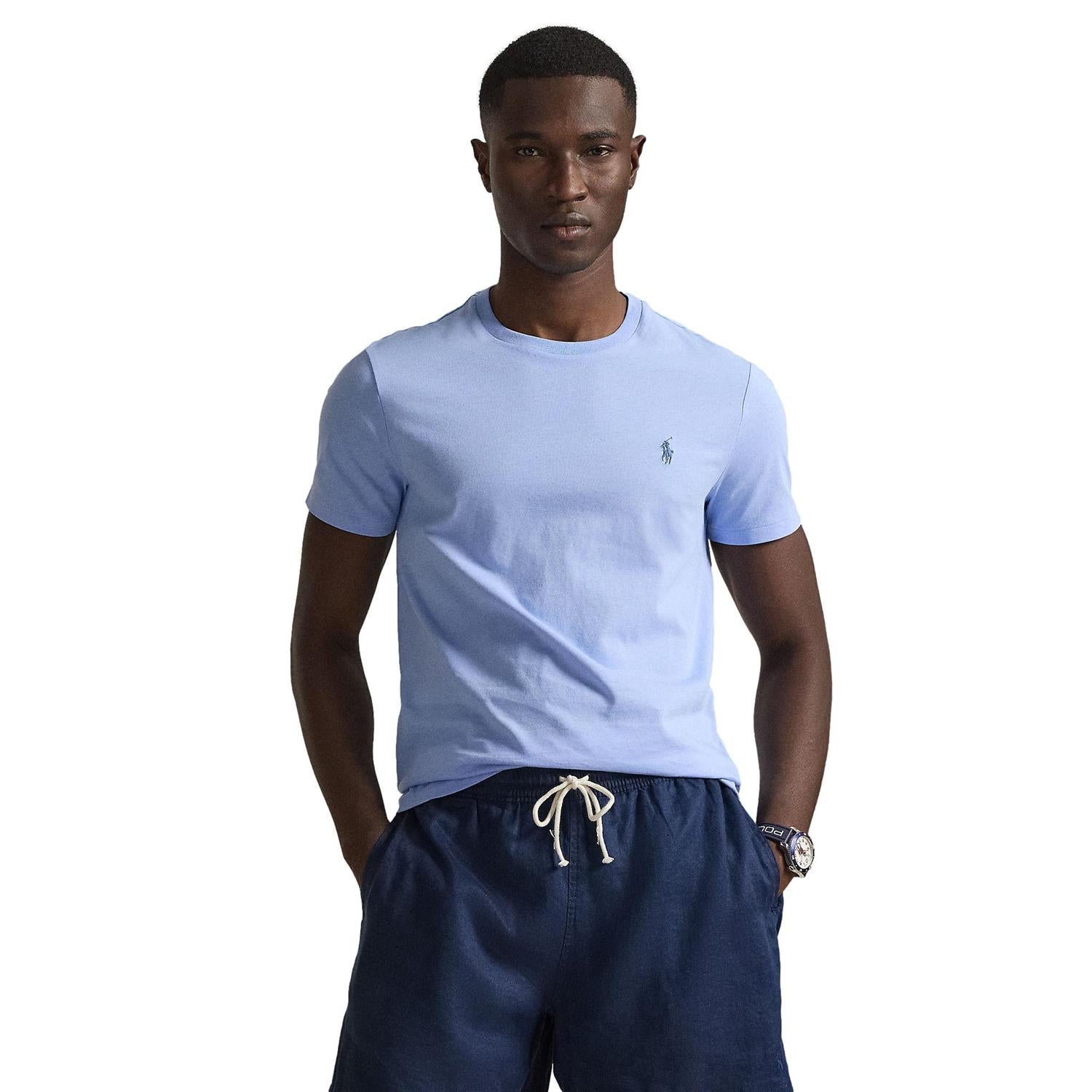 Polo Ralph Lauren Custom Slim Fit Cotton T-Shirt T-Shirt Lyseblå - chrismoa.no