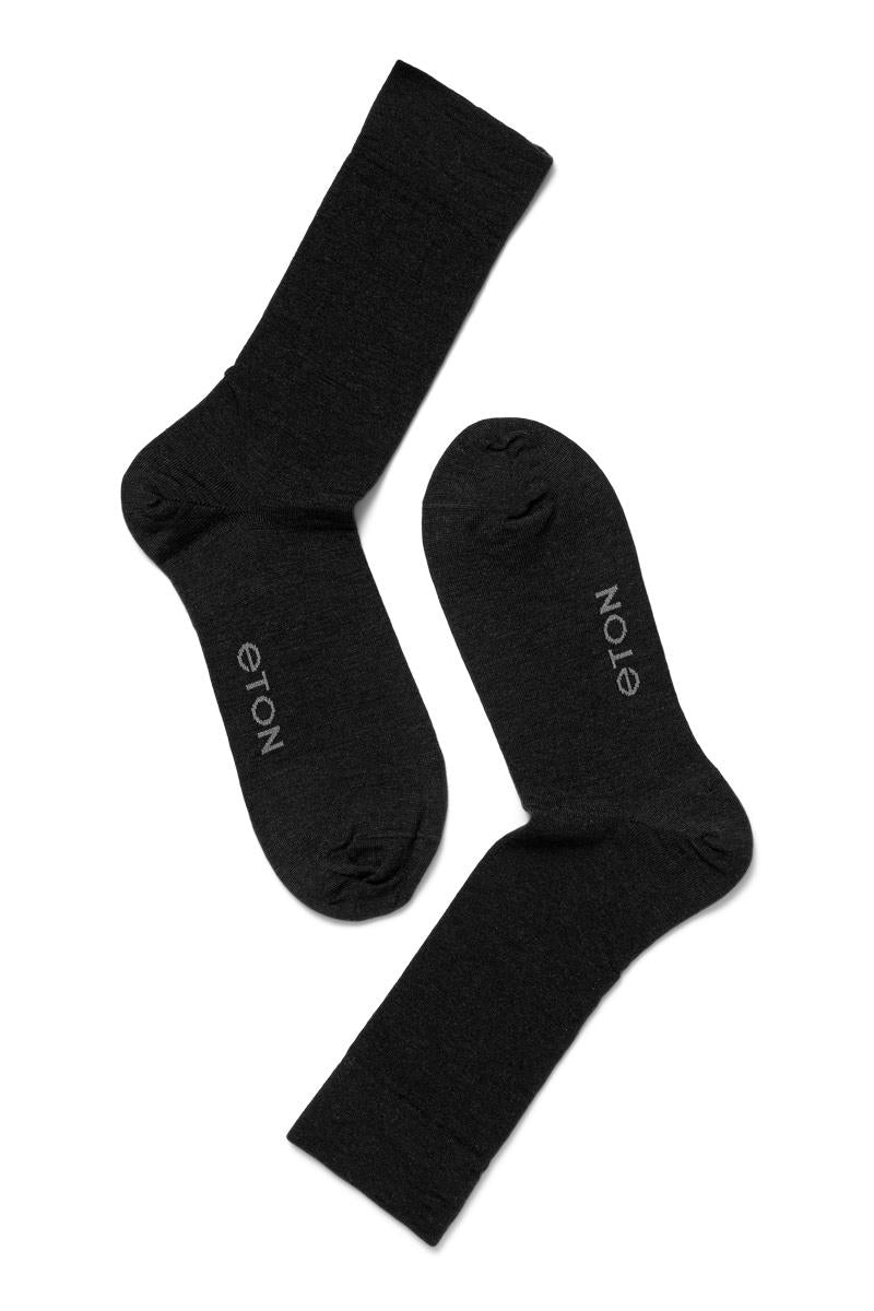 Note Gold Wool Plain Comfort Top Strømper Sort - chrismoa.no