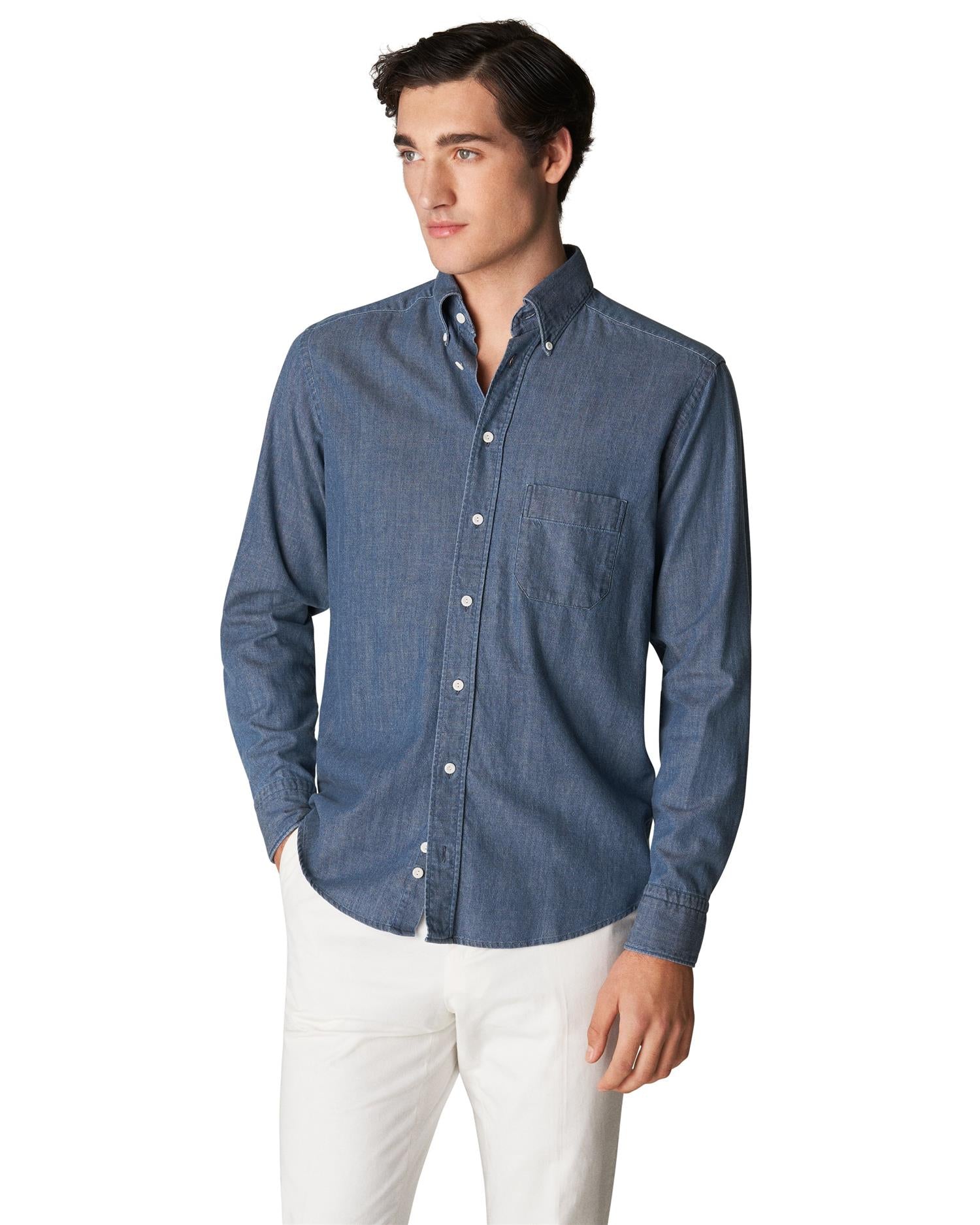 Eton Slim Indigo Denim Shirt Skjorte Indigo