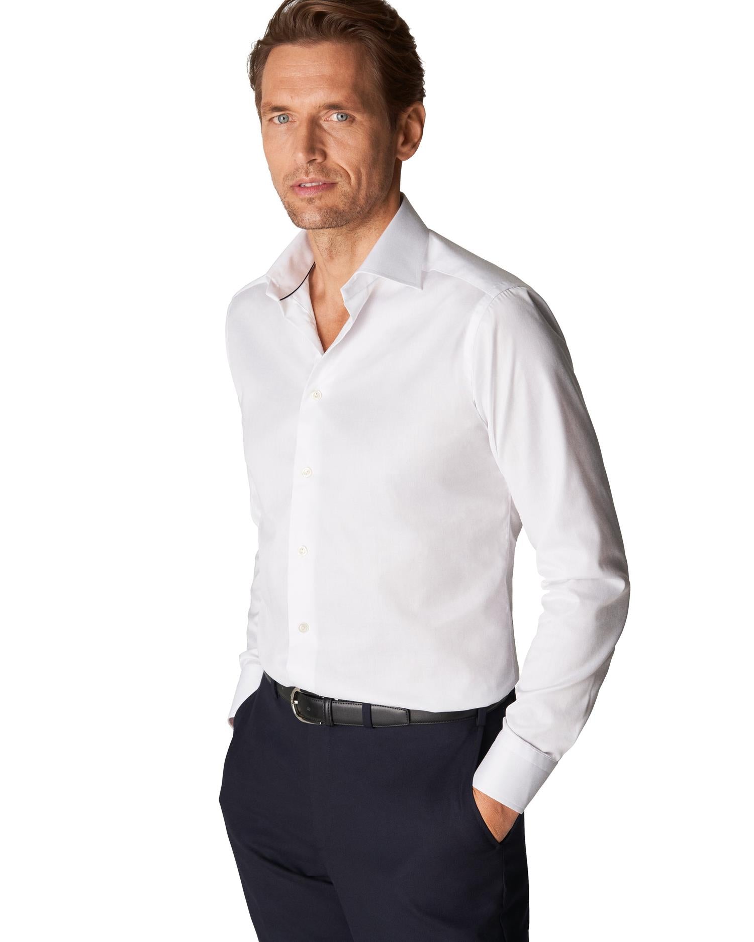 Eton Slim Signature Twill Skjorte Hvit