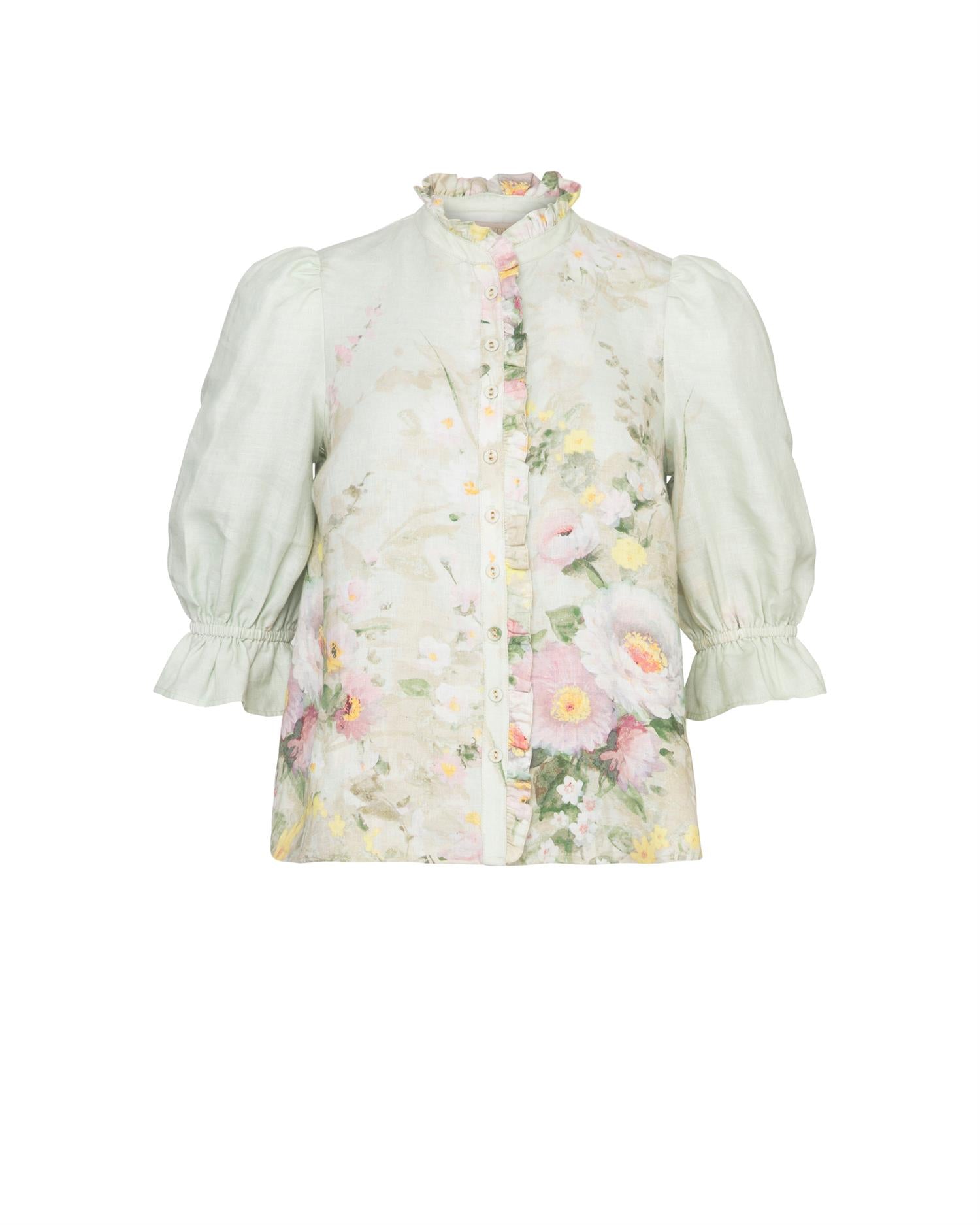 By TiMo Linen Blouse Bluse Lysegrønn - chrismoa.no