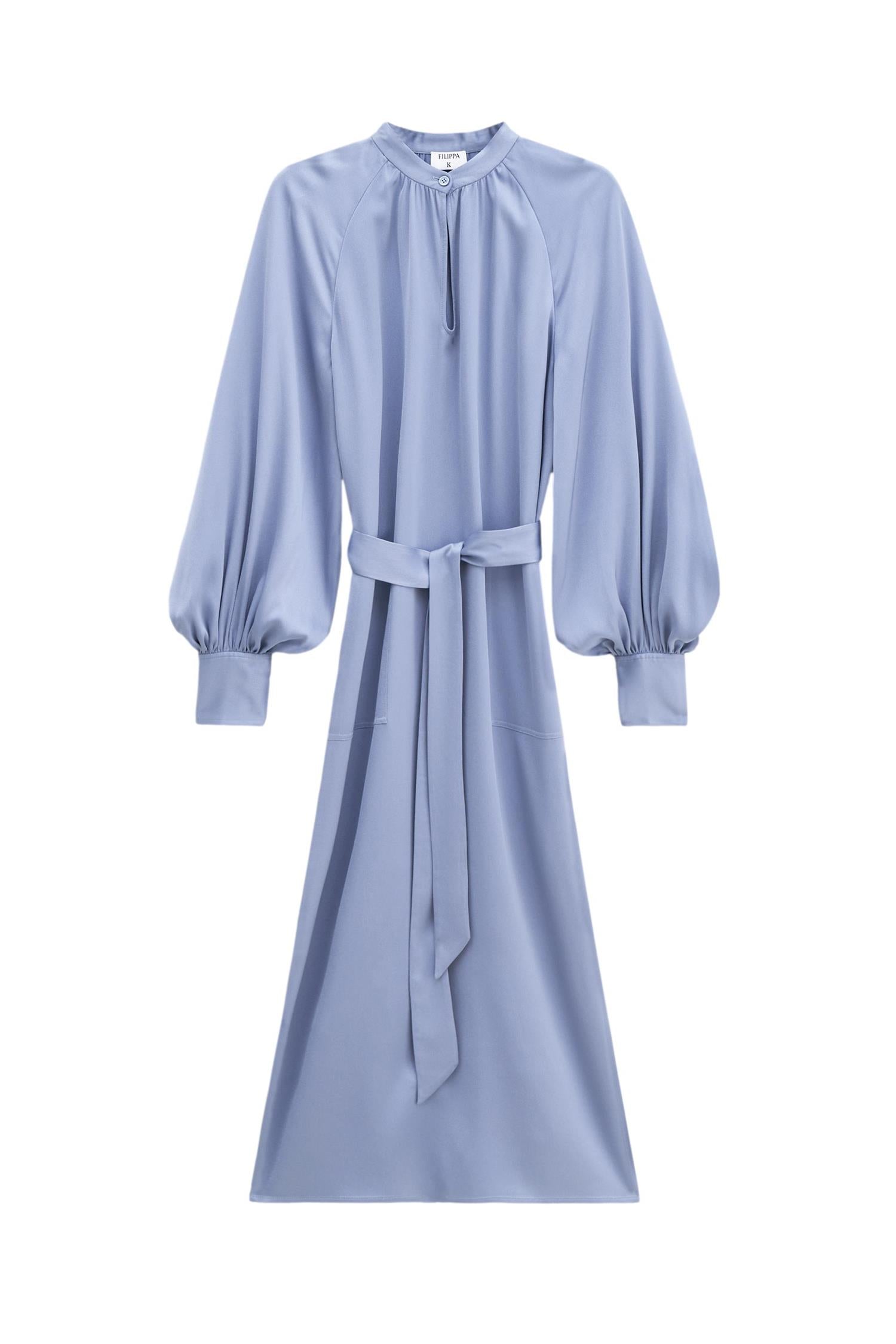 Filippa K Belted Long Sleeve Dress Kjole Lyseblå - chrismoa.no