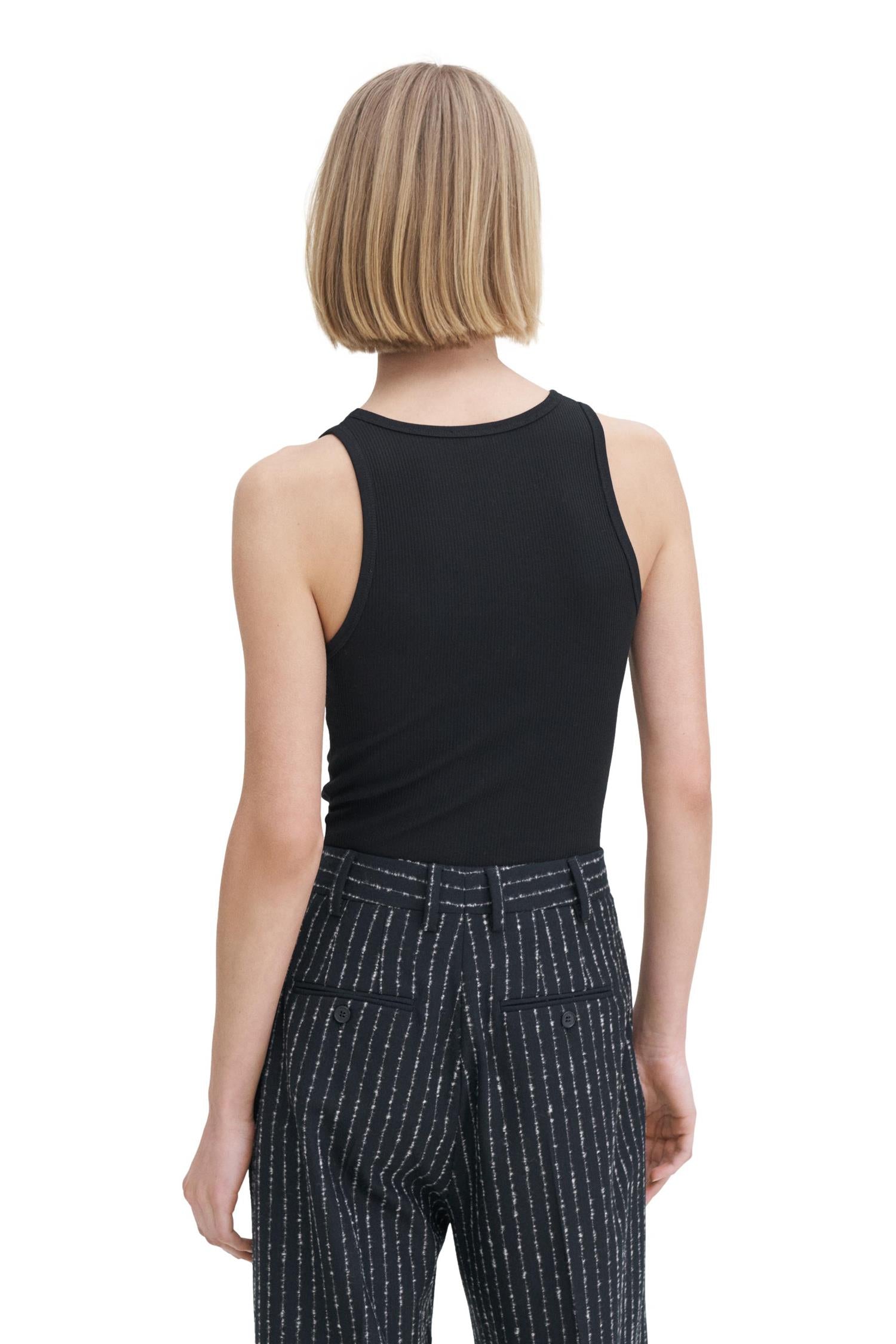 Filippa K Fine Rib Tank T-Shirt Sort
