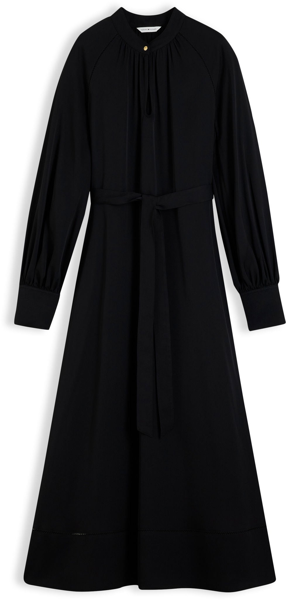 Tommy Hilfiger Fem Fluid Ls Midi Dress Kjole Black