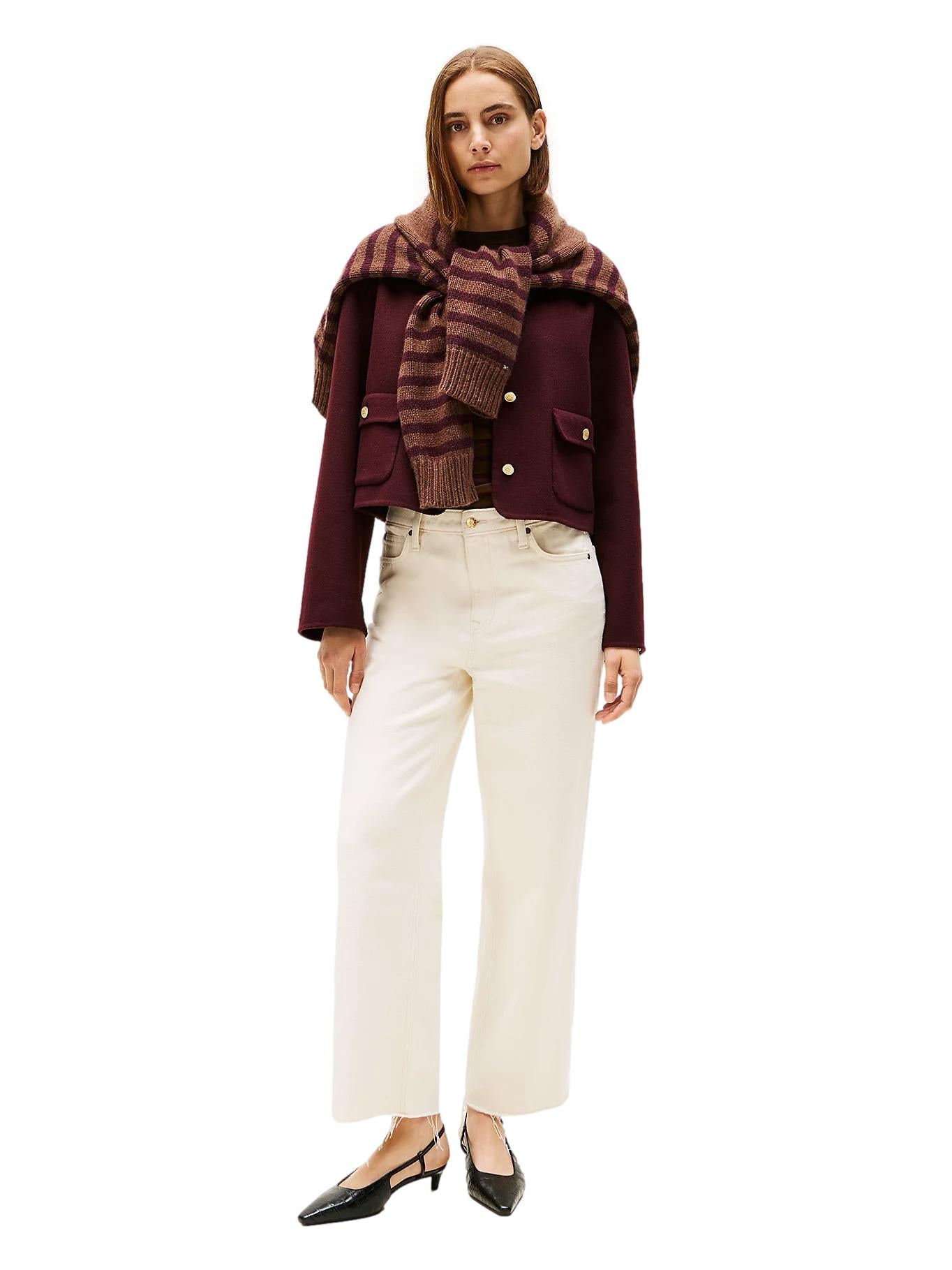 Tommy Hilfiger Double-Faced Wool Blend Jacket Jakke Burgunder - chrismoa.no