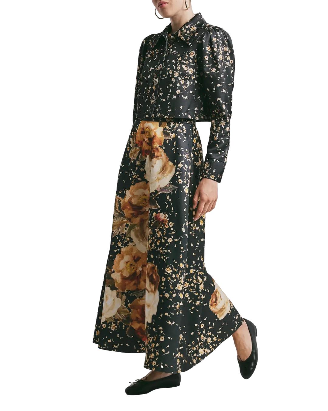 By TiMo Tailored Satin Skirt Skjørt Blomster