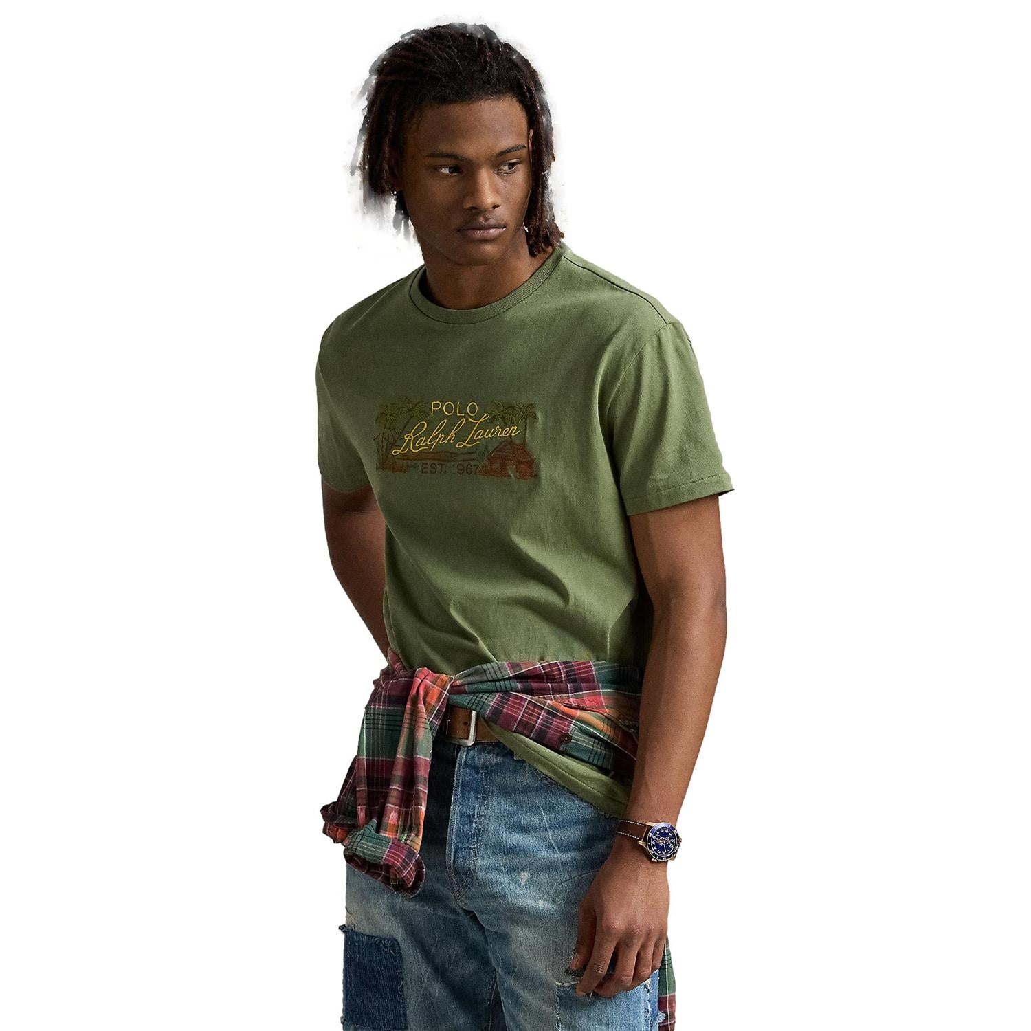 Polo Ralph Lauren CLASSIC FIT EMBROIDERED JERSEY T-SHIRT T-Shirt Grønn - chrismoa.no