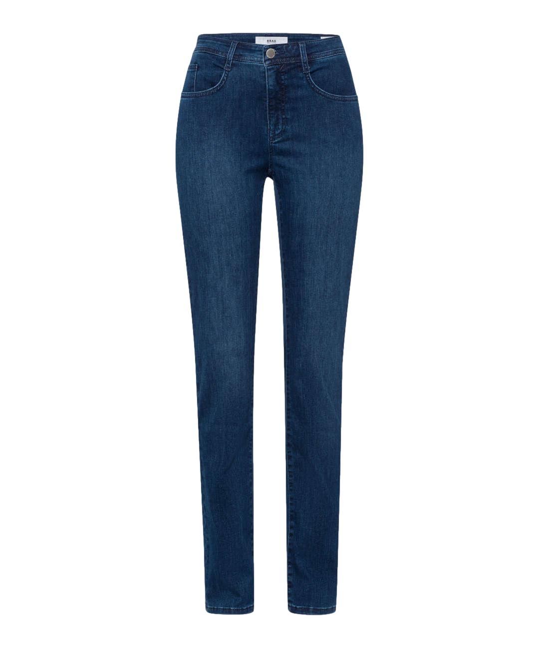Mørkeblå Brax Style Mary jeans for damer, passform med klassisk denimtekstur og fem-lommers design.
