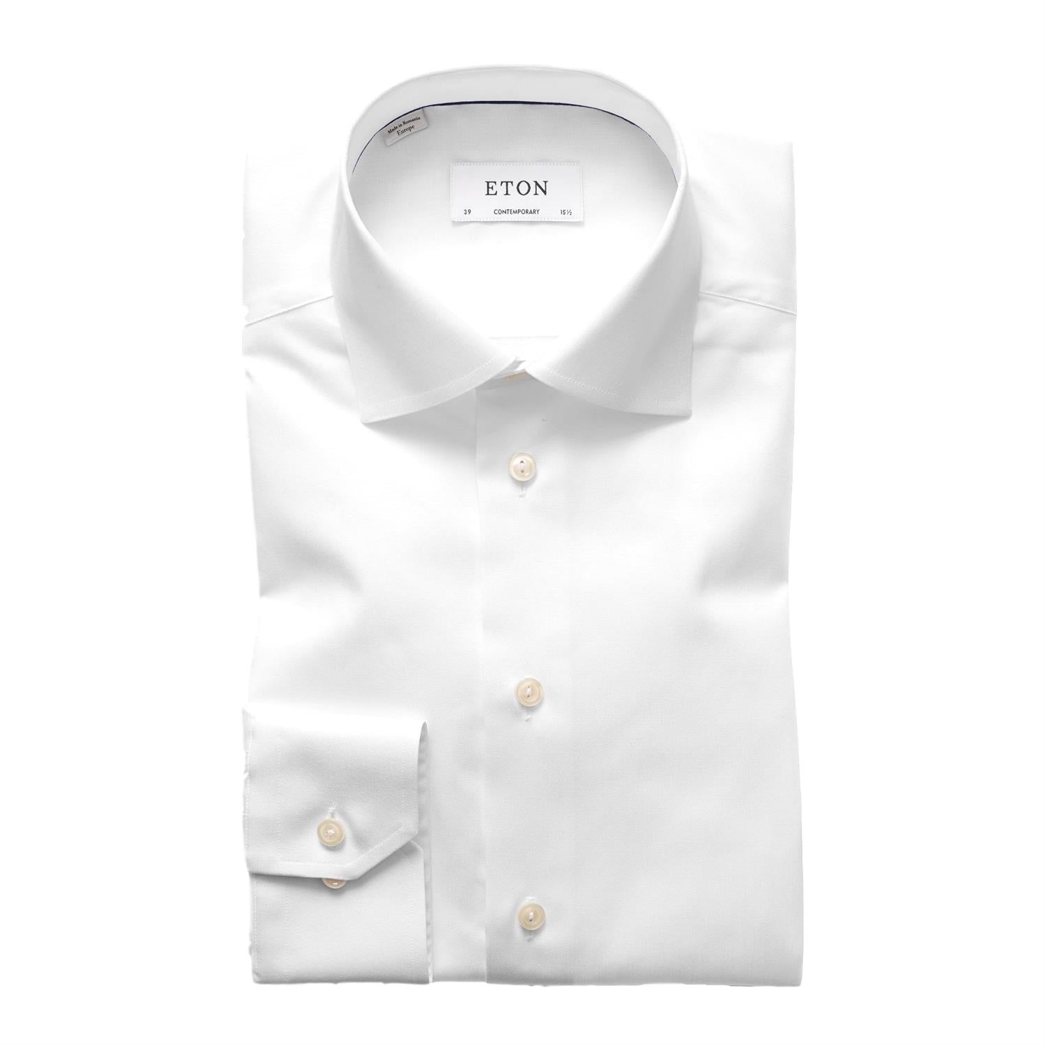Eton Signature Twill Contemporary Skjorte Hvit