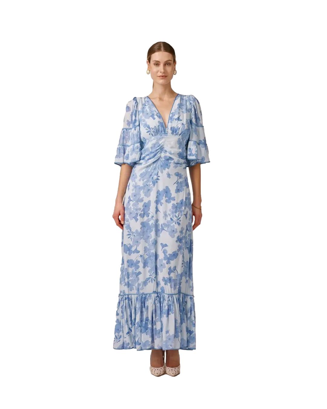 By TiMo Chiffon Gown Kjole Blå - chrismoa.no