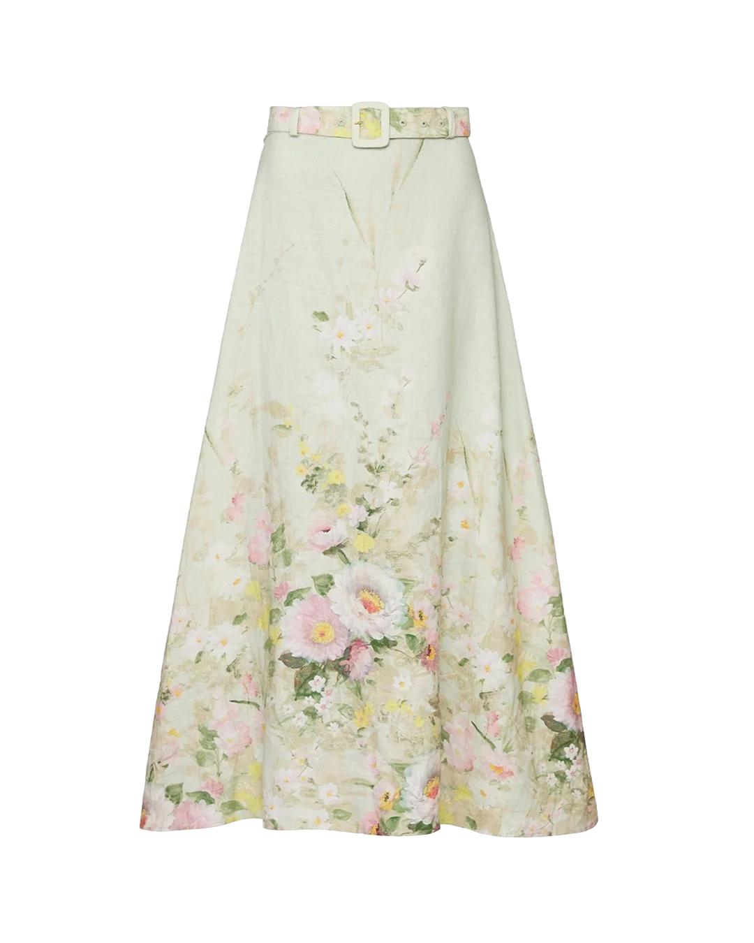 By TiMo Linen Maxi Skirt Skjørt Lysegrønn - chrismoa.no