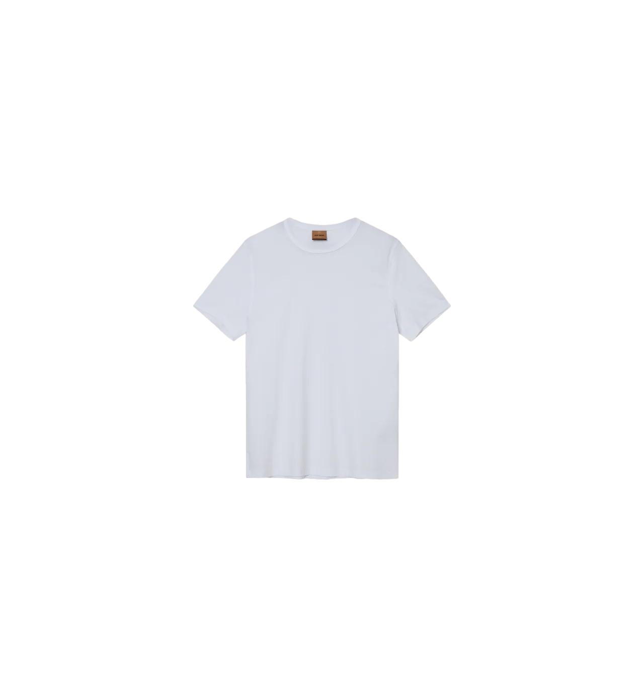 Hvitt MOS MOSH MMGPerry O-SS T-skjorte med rund hals og logo-trykk foran, for menn.