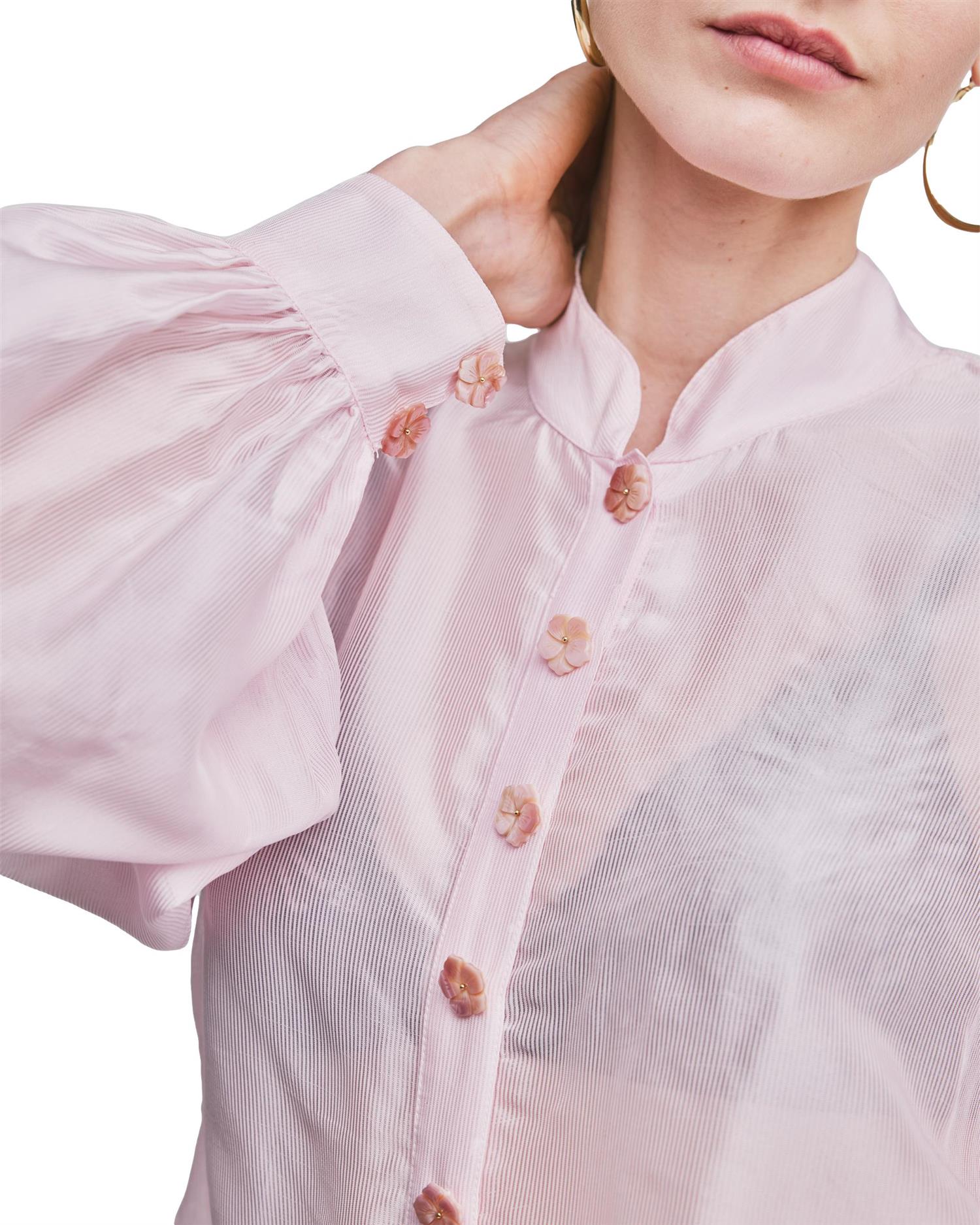 By TiMo Striped Organza Blouse Bluse Lys Rosa - chrismoa.no