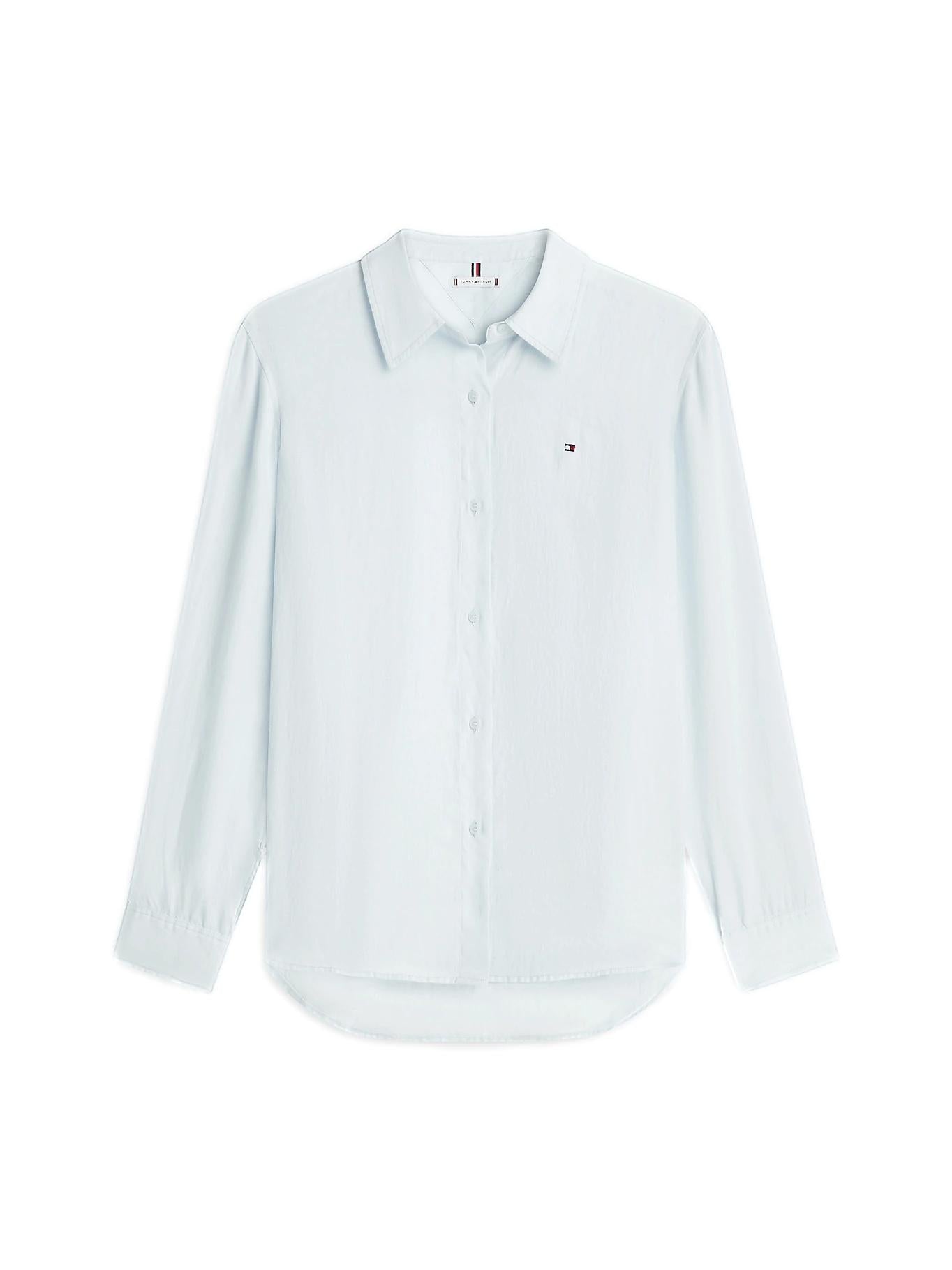 Tommy Hilfiger Linen Relaxed Shirt Skjorte Lyseblå - chrismoa.no