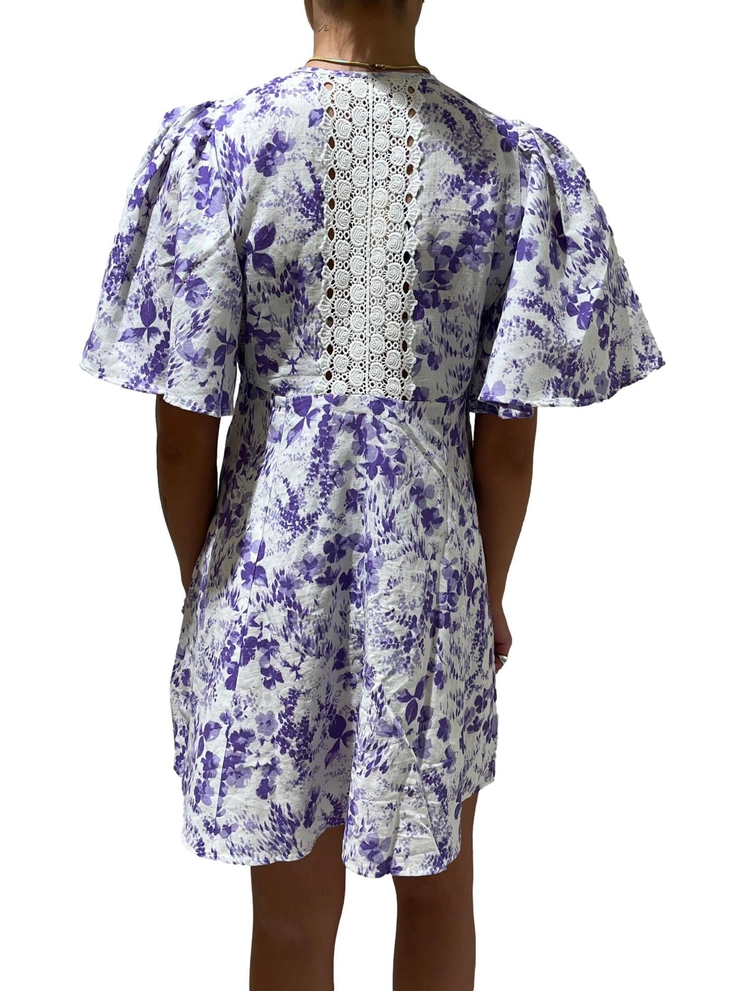 By TiMo Linen Flared Dress Kjole Lilla - chrismoa.no