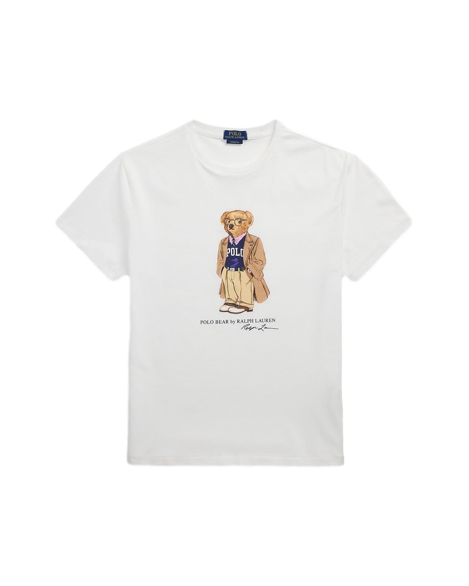 Polo Ralph Lauren CUSTOM SLIM FIT POLO BEAR JERSEY T-SHIRT T-Shirt Hvit - chrismoa.no