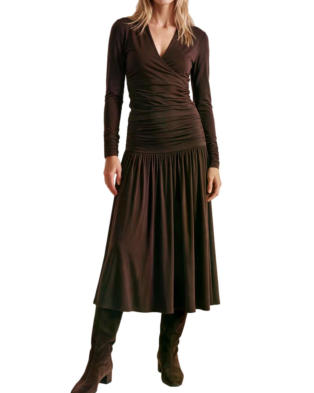 By TiMo Jersey V-Neck Top Genser Brun
