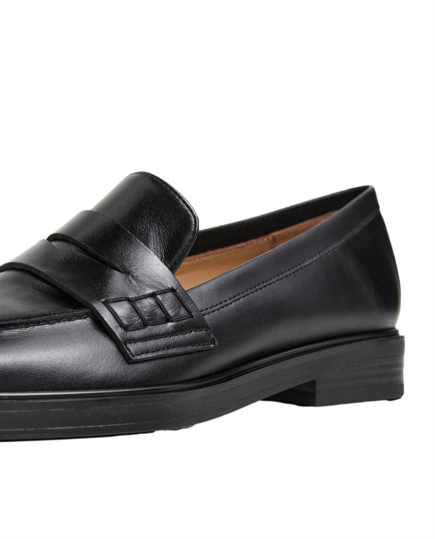 Flattered Sara Leather Black Sko Sort - chrismoa.no