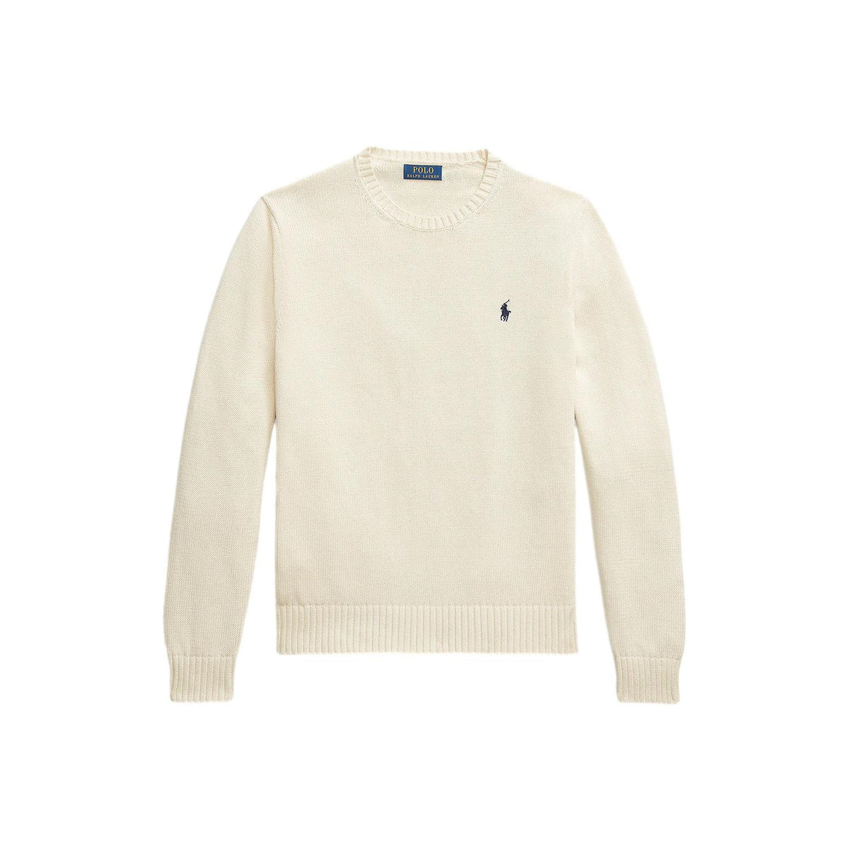 Polo Ralph Lauren Cotton Crewneck Sweater Genser Off-White