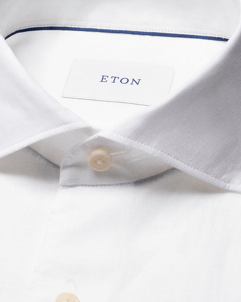 Eton Solid Linen Shirt Skjorte Hvit - chrismoa.no