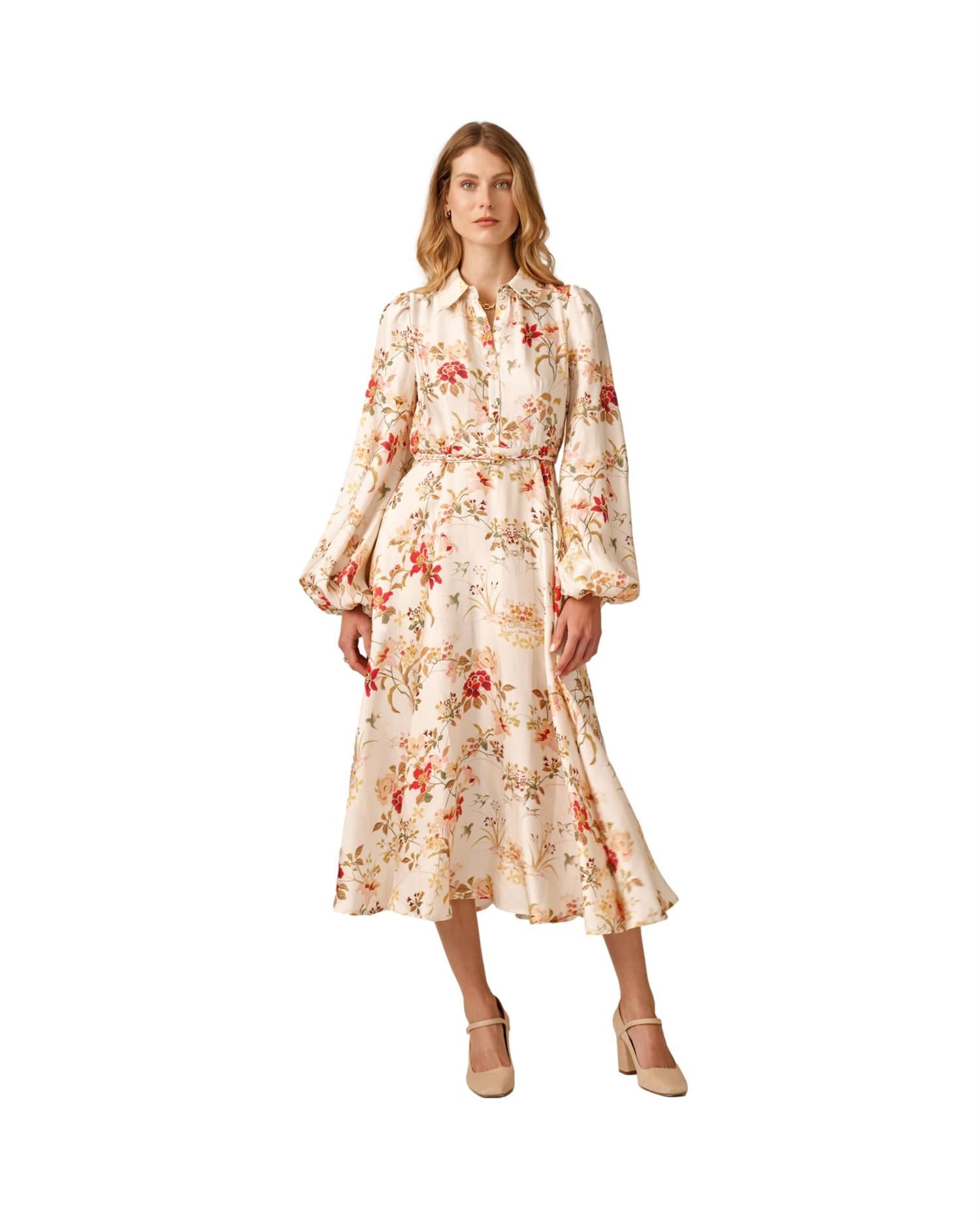 By TiMo Viscose Shirt Dress Kjole Blomster - chrismoa.no