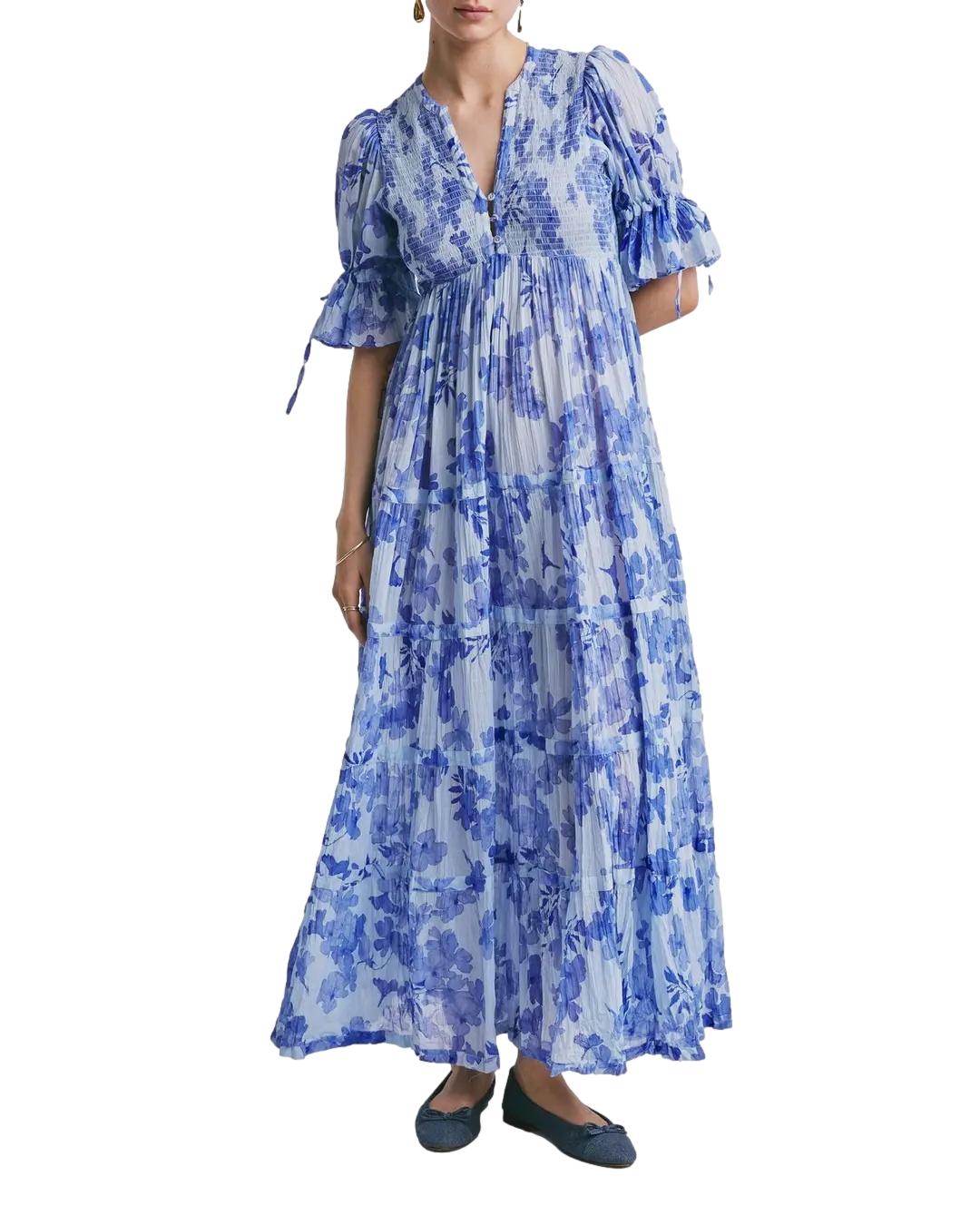 By TiMo Bohemian Relaxed Kjole Blå - chrismoa.no