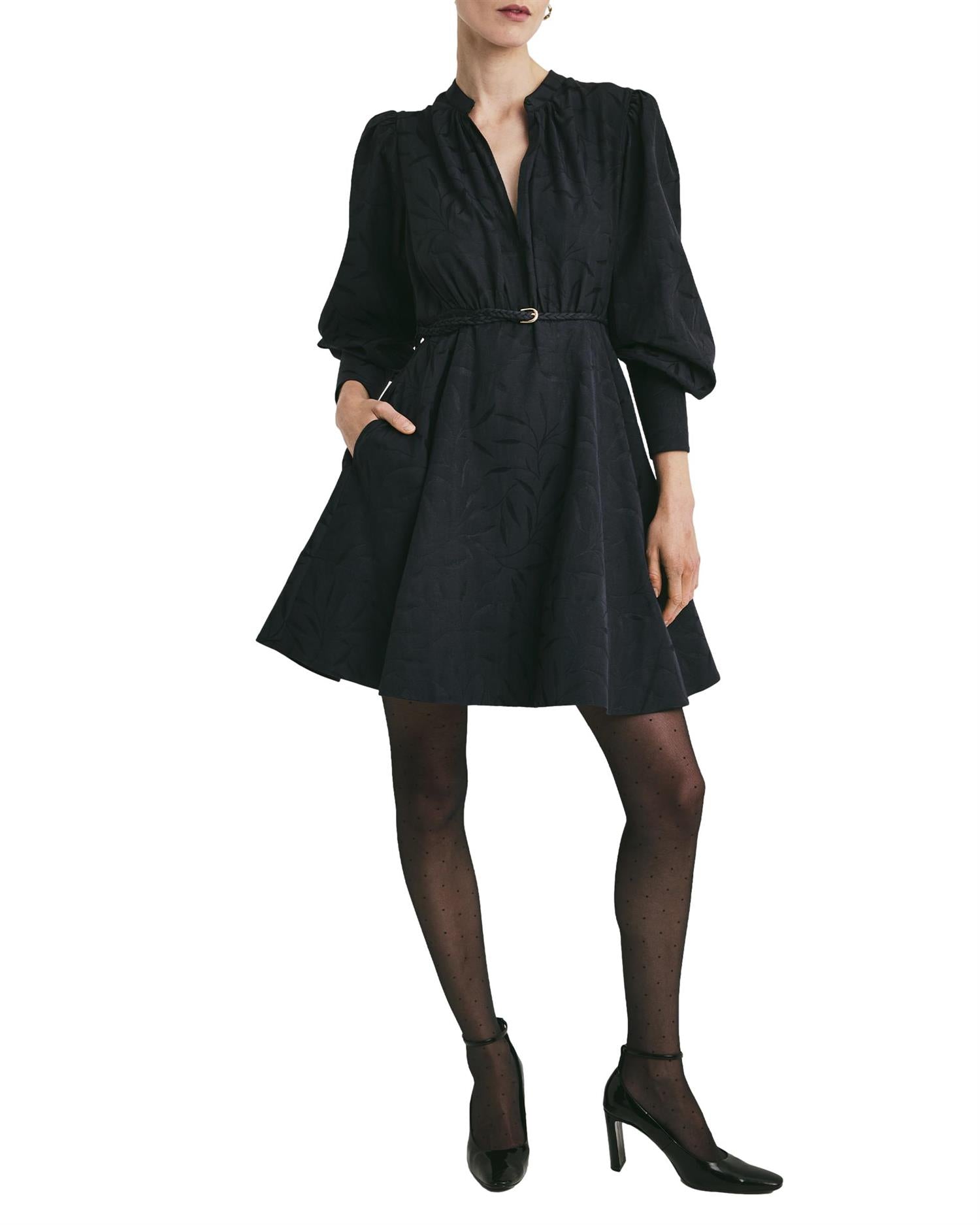 By TiMo Jacquard Mini Dress Kjole Marine