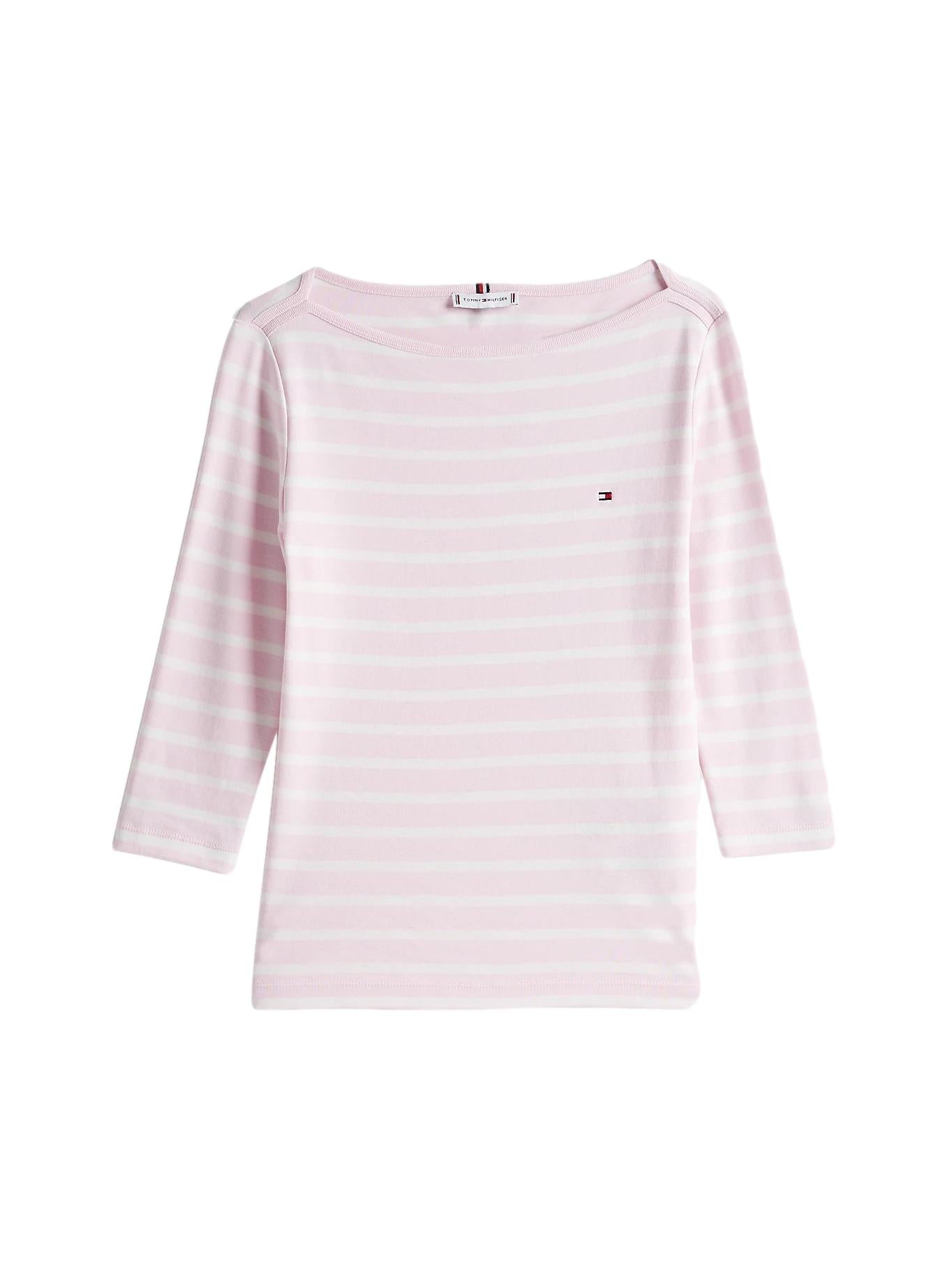 Tommy Hilfiger NEW CODY SLIM BOAT NK 3/4 SLEEVE T-Shirt Striper - chrismoa.no