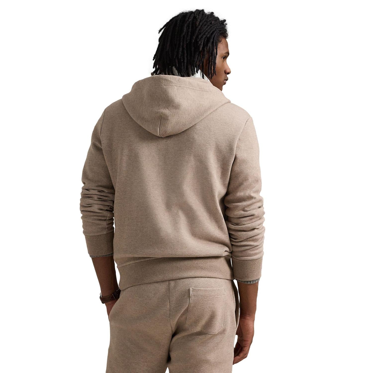Polo Ralph Lauren Double-Knit Full Zip Hoodie Genser Mørk Beige - chrismoa.no