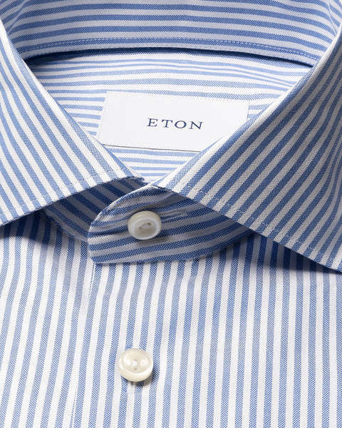 Eton Bengal Striped Signature Oxford Shirt Skjorte Blå - chrismoa.no