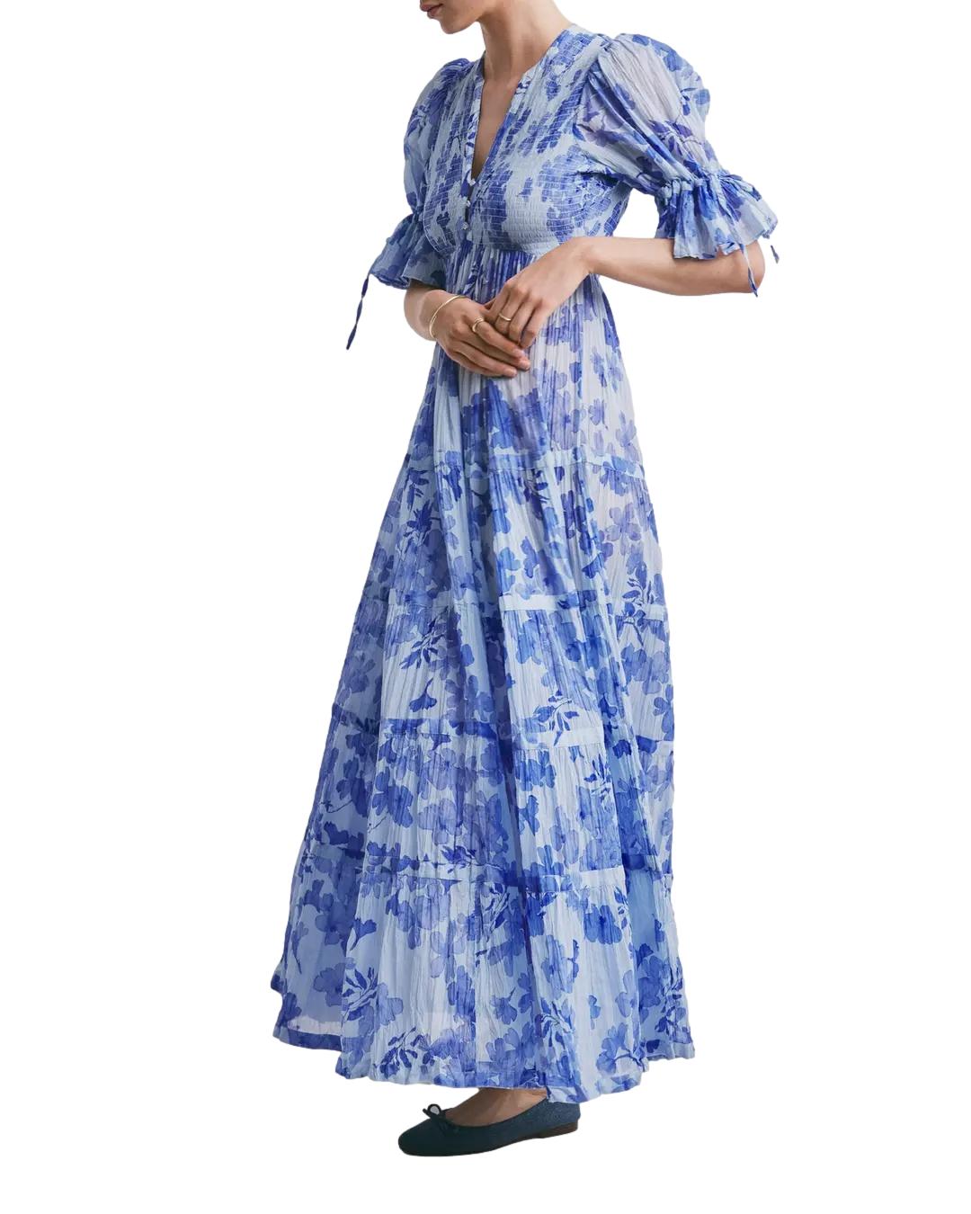 By TiMo Bohemian Relaxed Kjole Blå - chrismoa.no