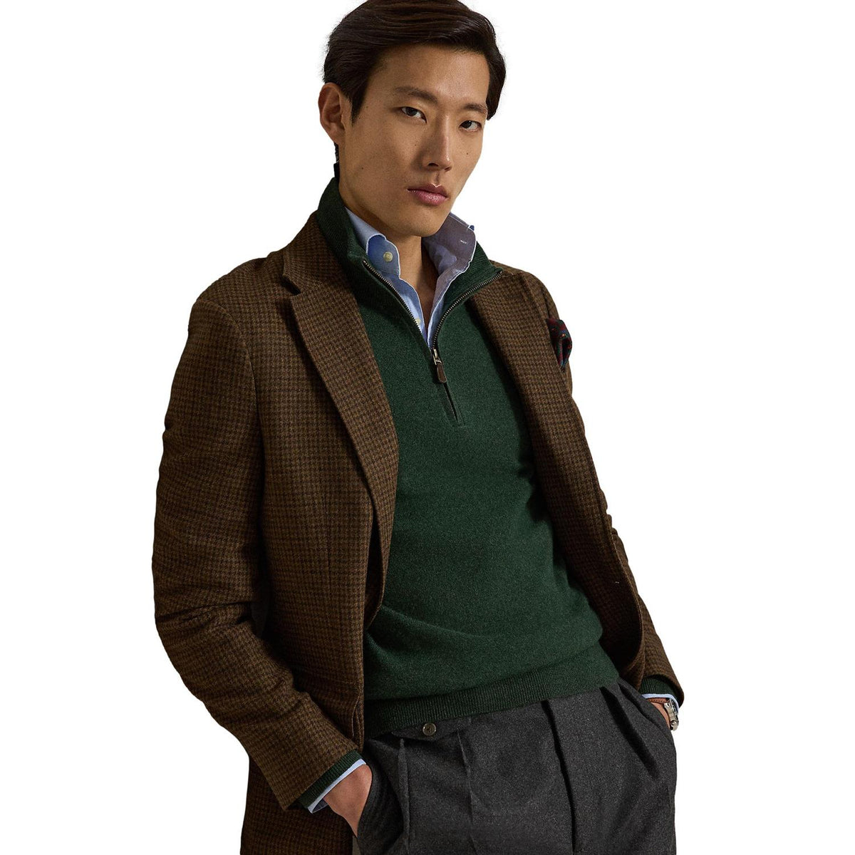 Polo Ralph Lauren Wool Quarter-Zip Sweater Genser Mørkegrønn