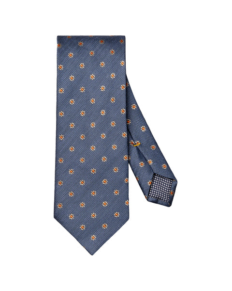 Eton Floral Woven Linen Silk Tie Slips Blå - chrismoa.no