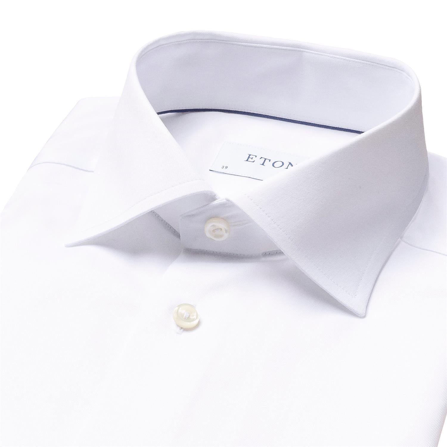 Eton Slim Signature Twill Skjorte Hvit - chrismoa.no