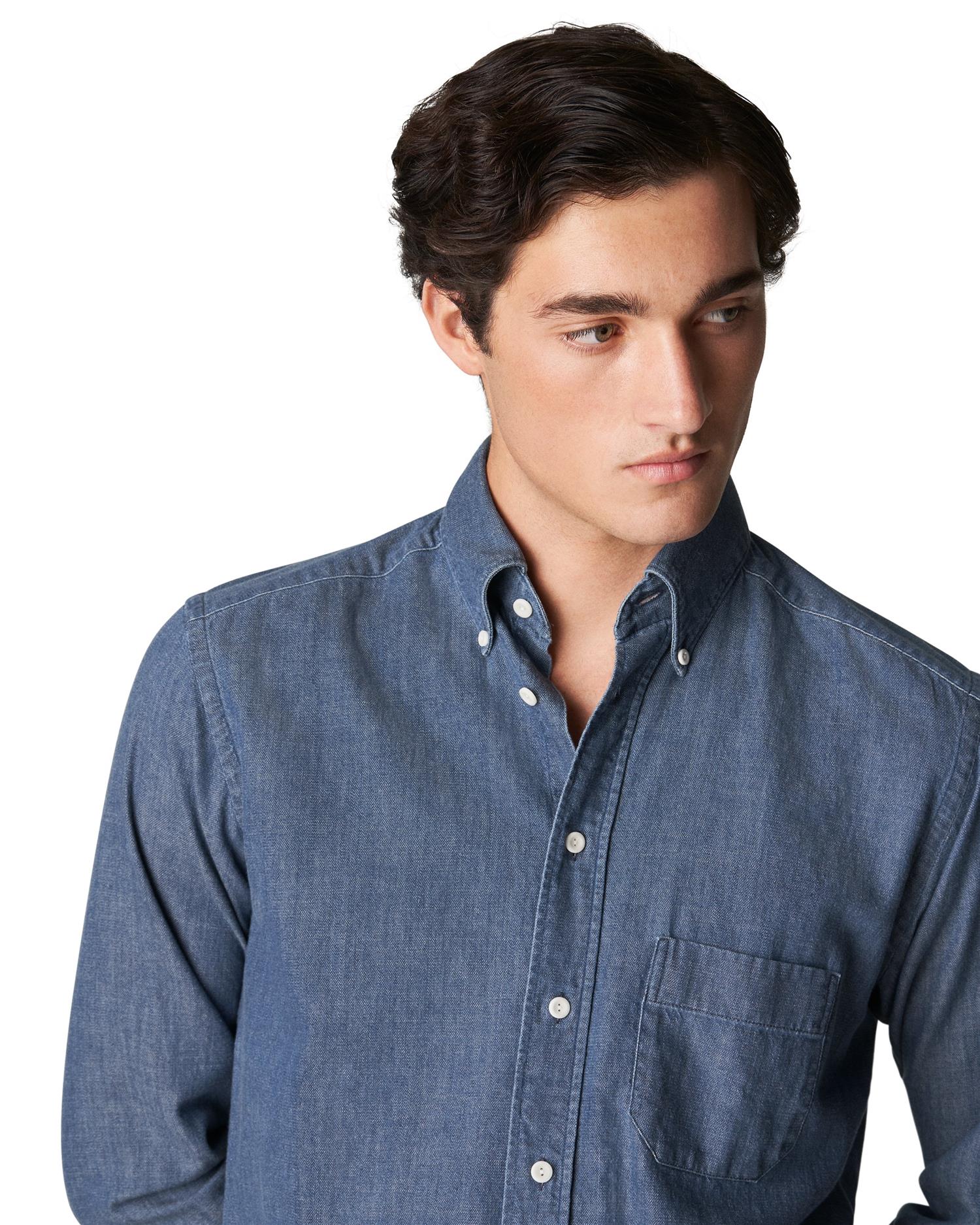 Eton Slim Indigo Denim Shirt Skjorte Indigo