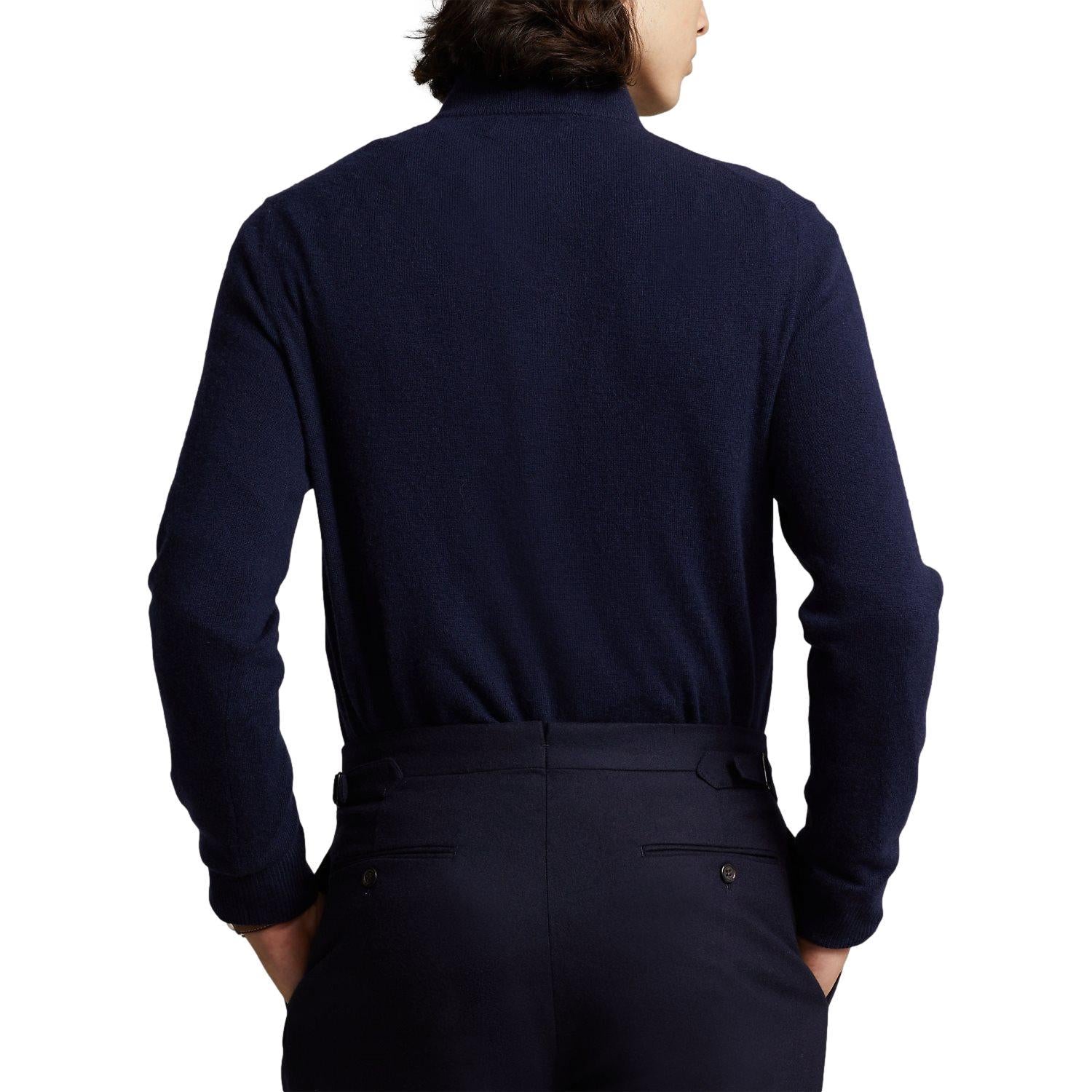Polo Ralph Lauren Wool Quarter-Zip Sweater Genser Mørkeblå - chrismoa.no