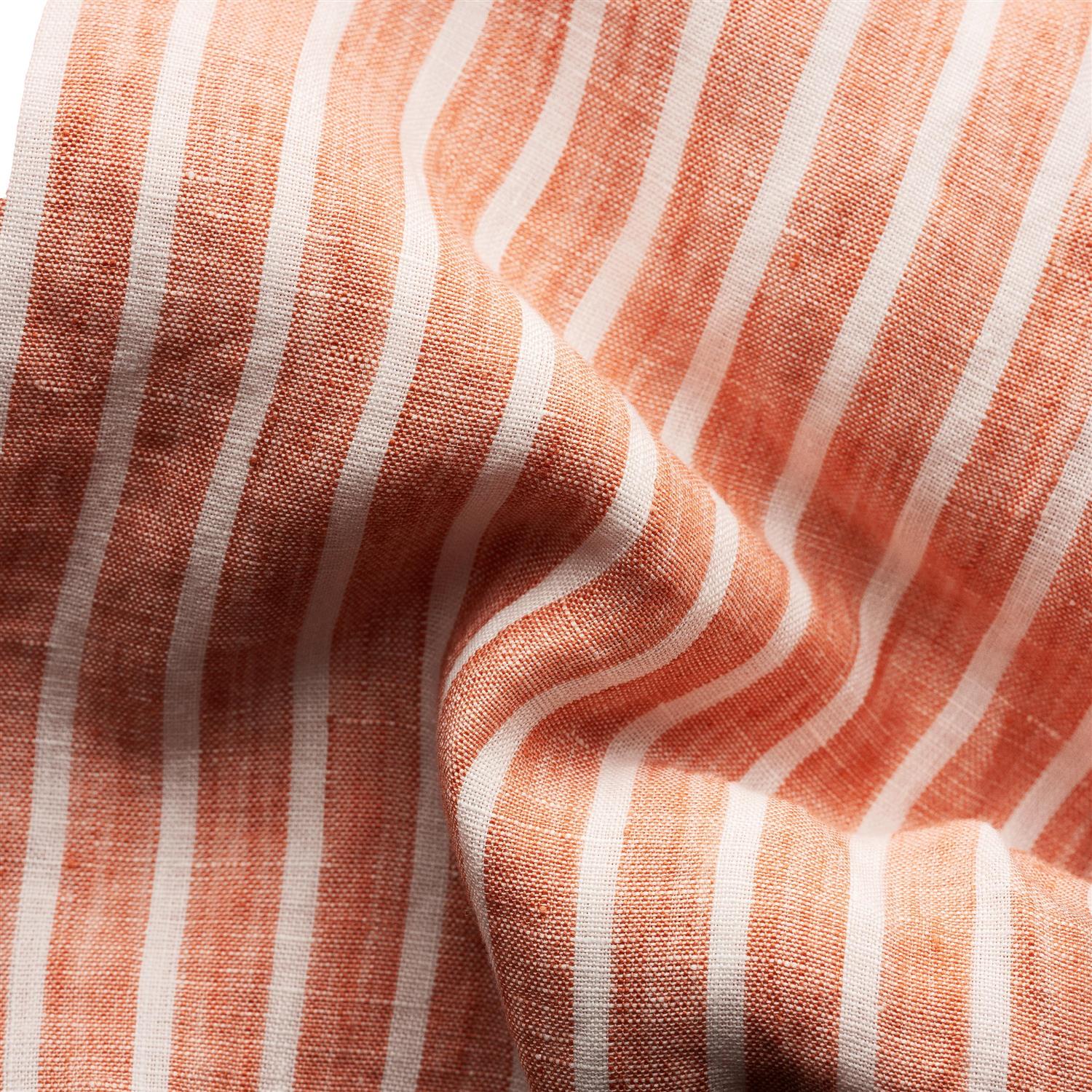 Eton Orange Striped Linen Shirt Skjorte Striper - chrismoa.no