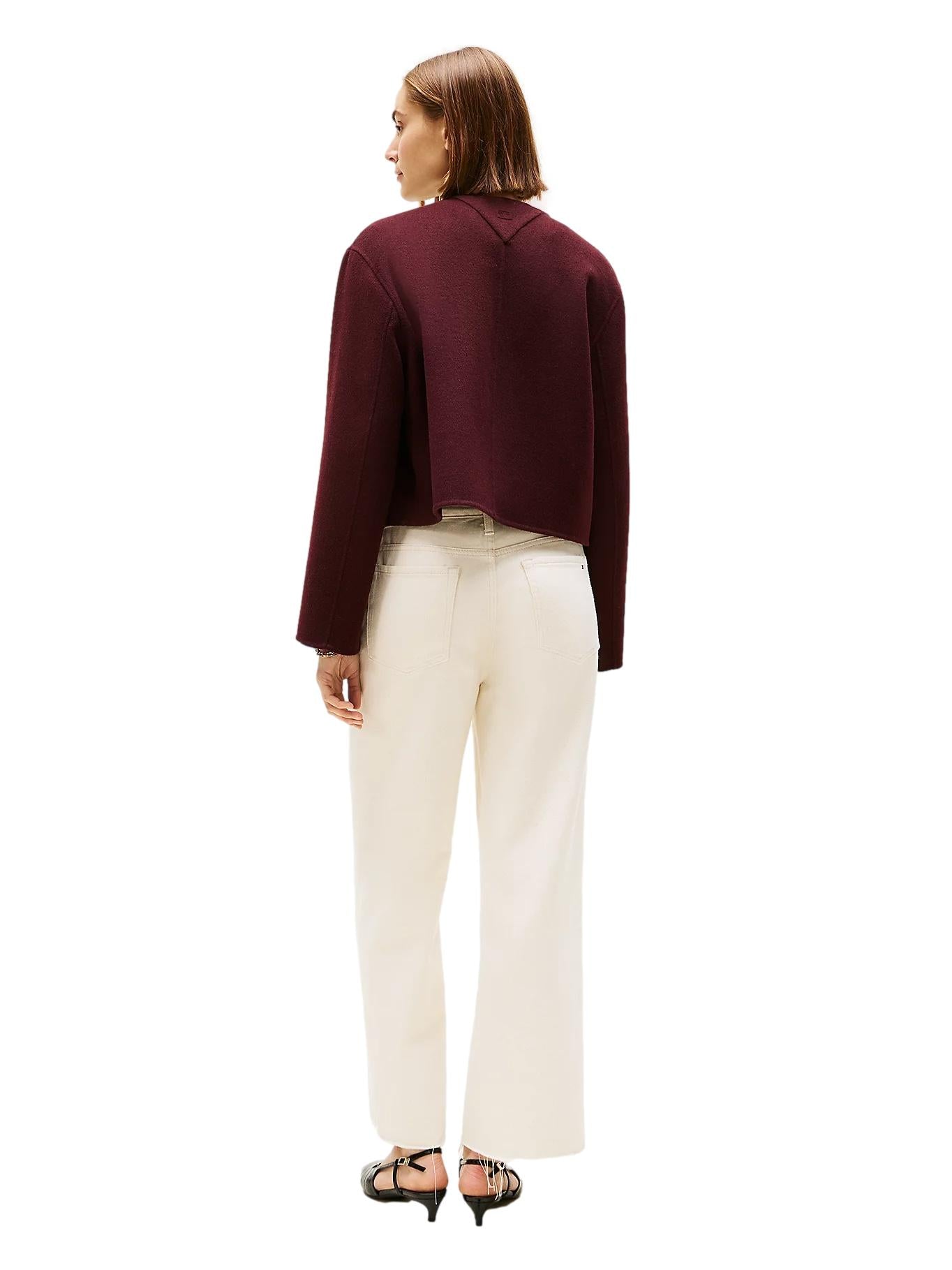 Tommy Hilfiger Double-Faced Wool Blend Jacket Jakke Burgunder - chrismoa.no