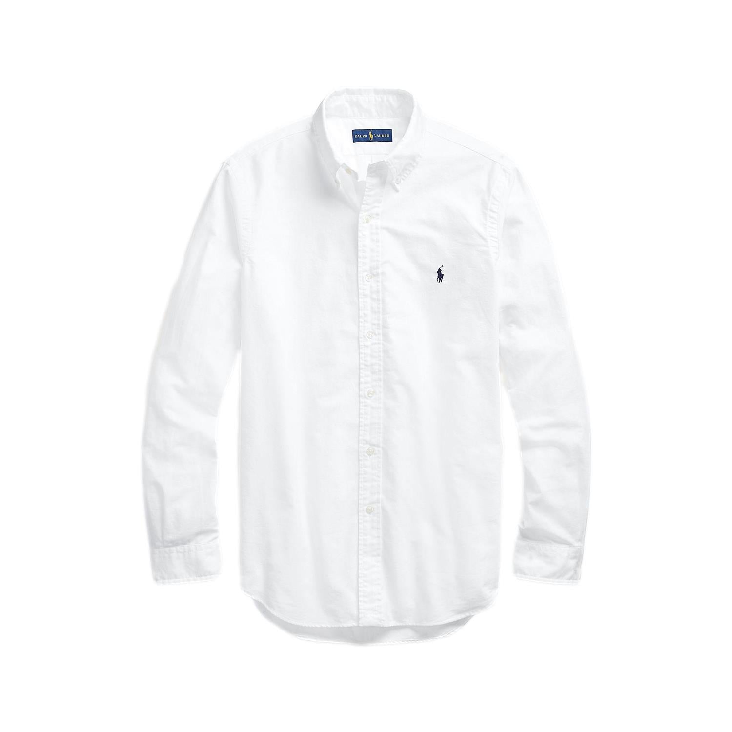 Polo Ralph Lauren Slim fit Garment-Dyed Oxford Shirt Skjorte Hvit - chrismoa.no