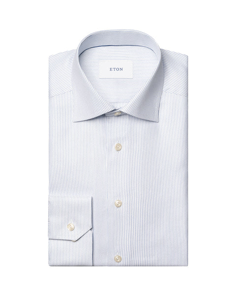 Eton Semi Solid Signature Twill Shirt Skjorte Hvit - chrismoa.no